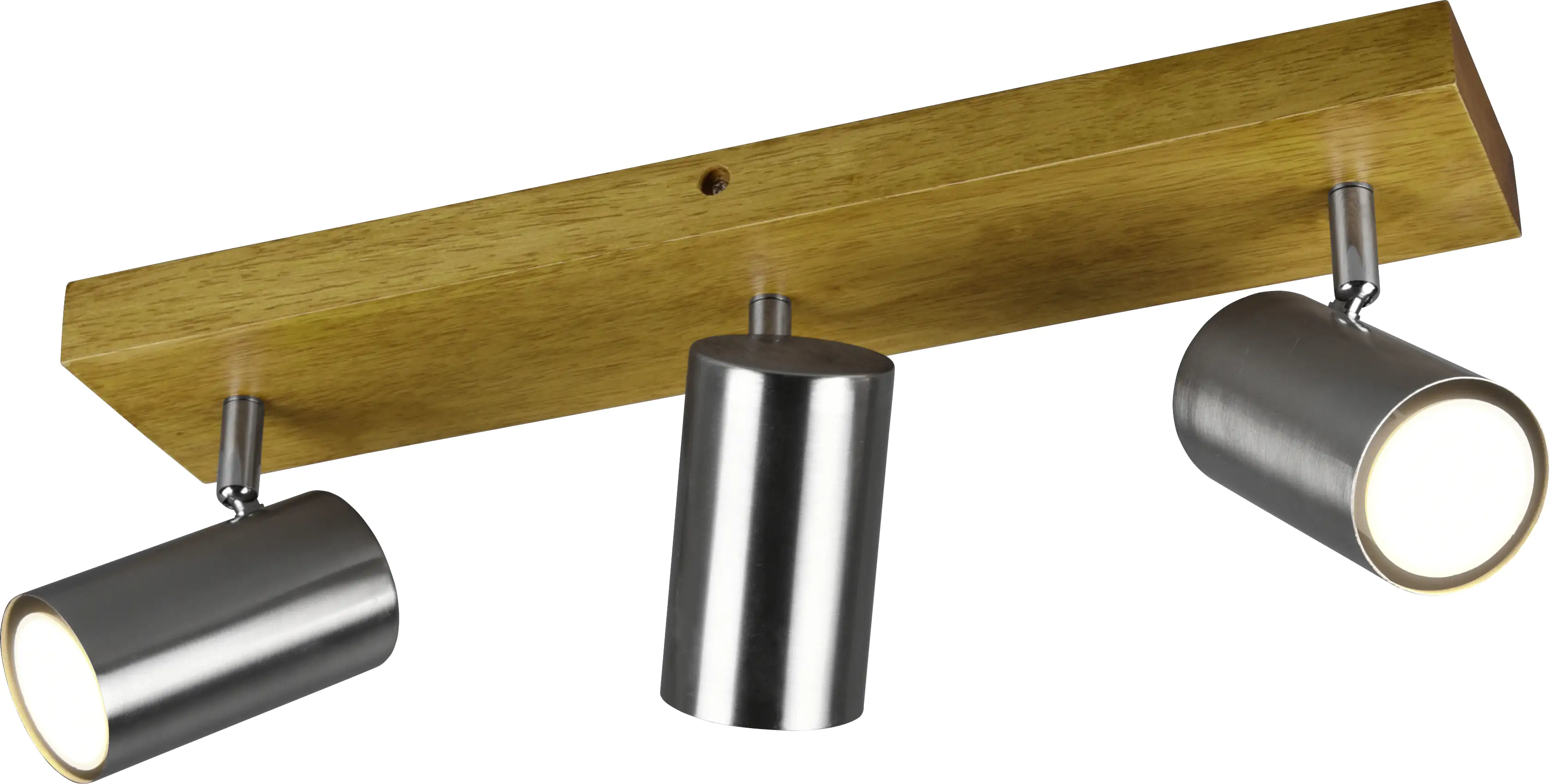 Trio Leuchten 3er Spot Marley GU10, nickel matt, holzfarbig
