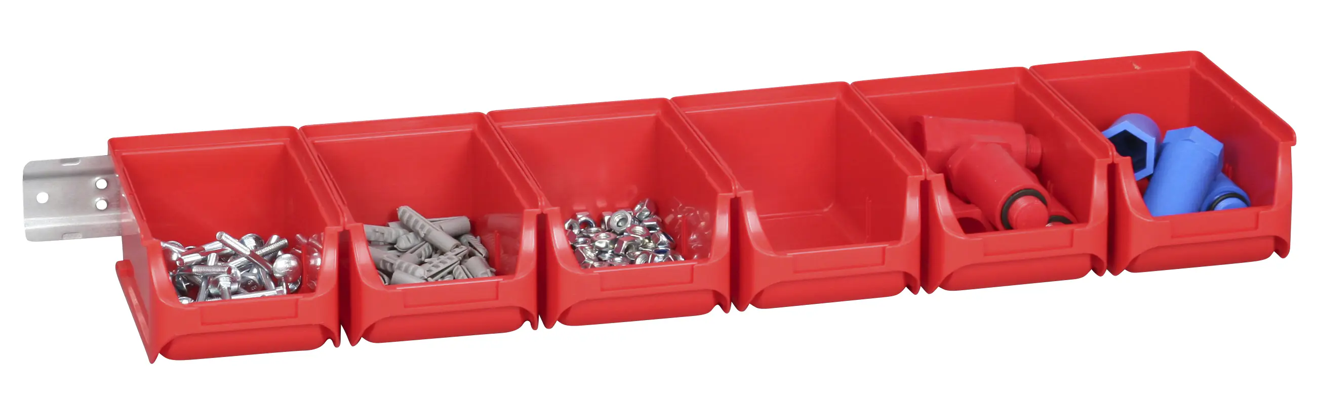Allit Sichtboxen-Set ProfiPlus Set 2/7 rot mit Metallschiene 4,8 l
