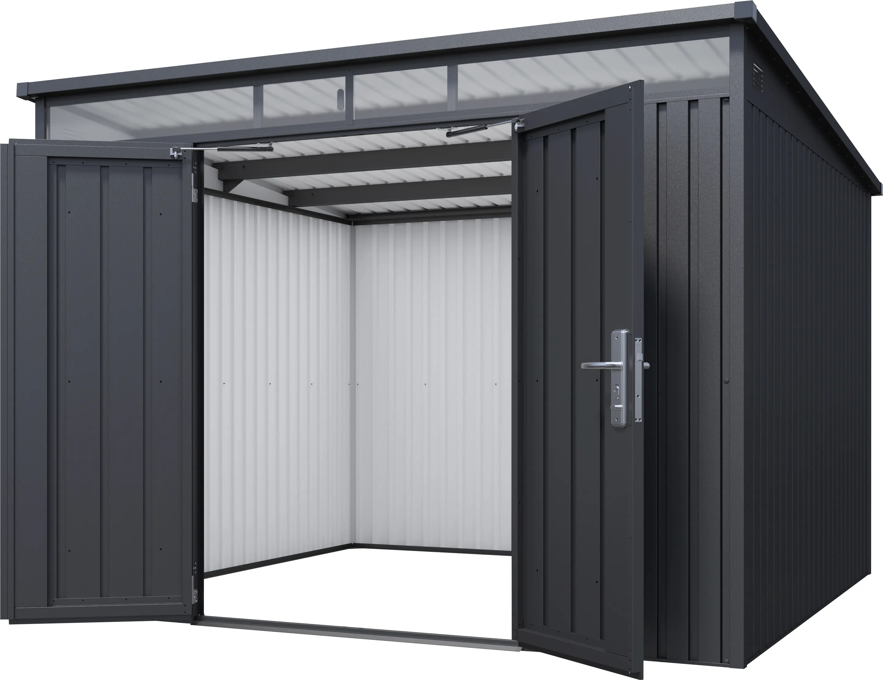 Floraworld Gerätehaus Premium schwarz-metallic 280 x 266 cm