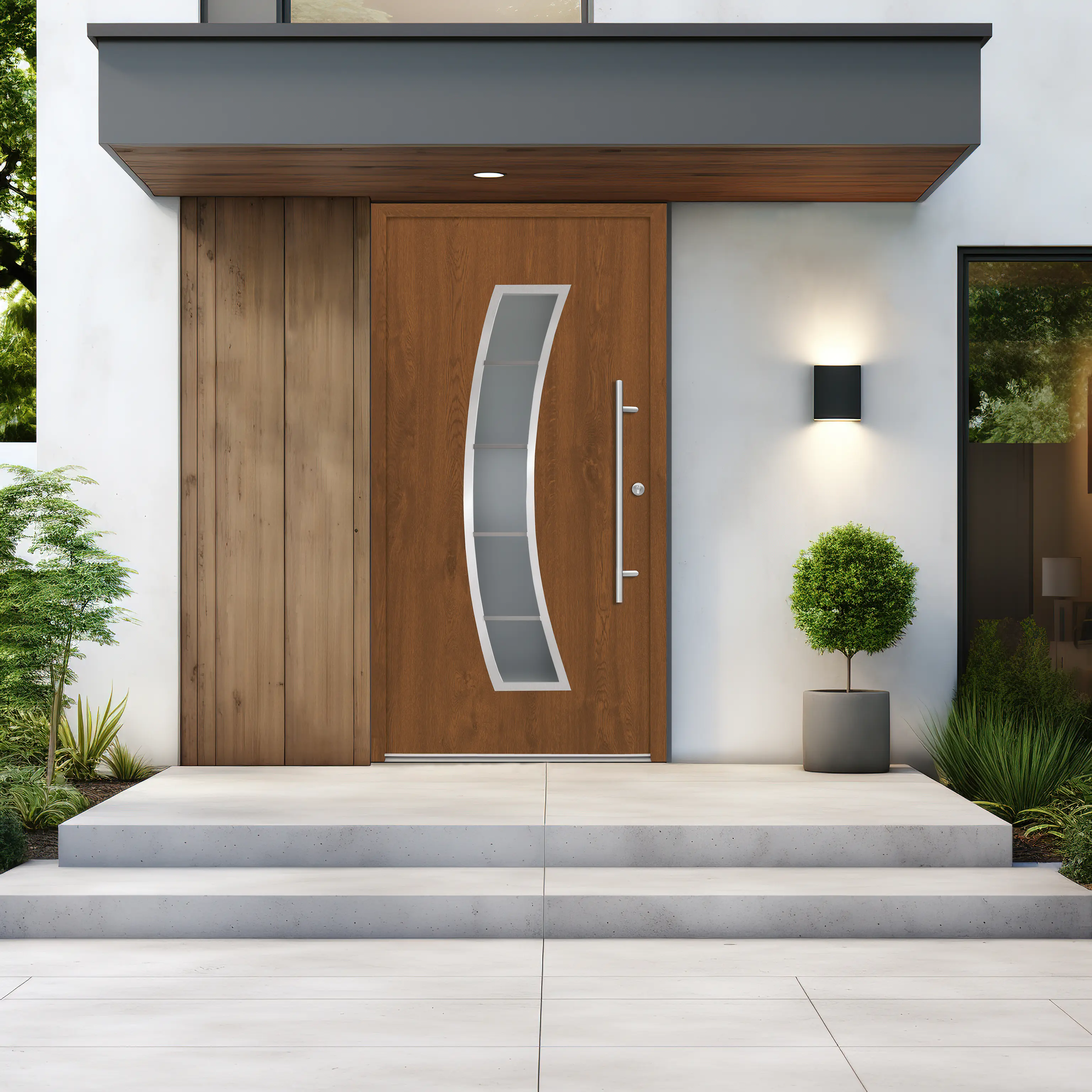 Splendoor Haustür Passivedoor Premium P14 Golden Oak DIN Rechts 100 x 210 cm