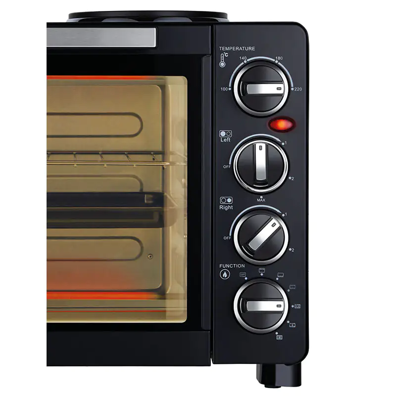 Unold Kleinküche Minibackofen All In One 30 L Backraum, 2 Kochplatten