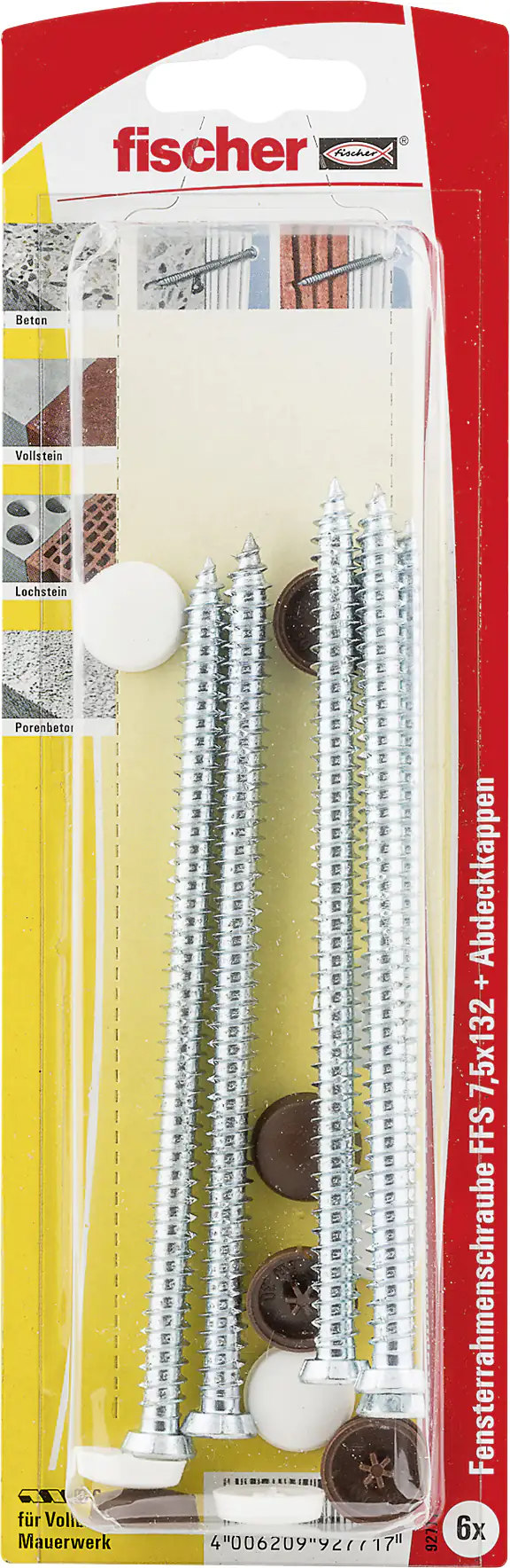 Fischer Fensterrahmenschrauben 7.5 x 132 mm TX 30 - 6 Stk.