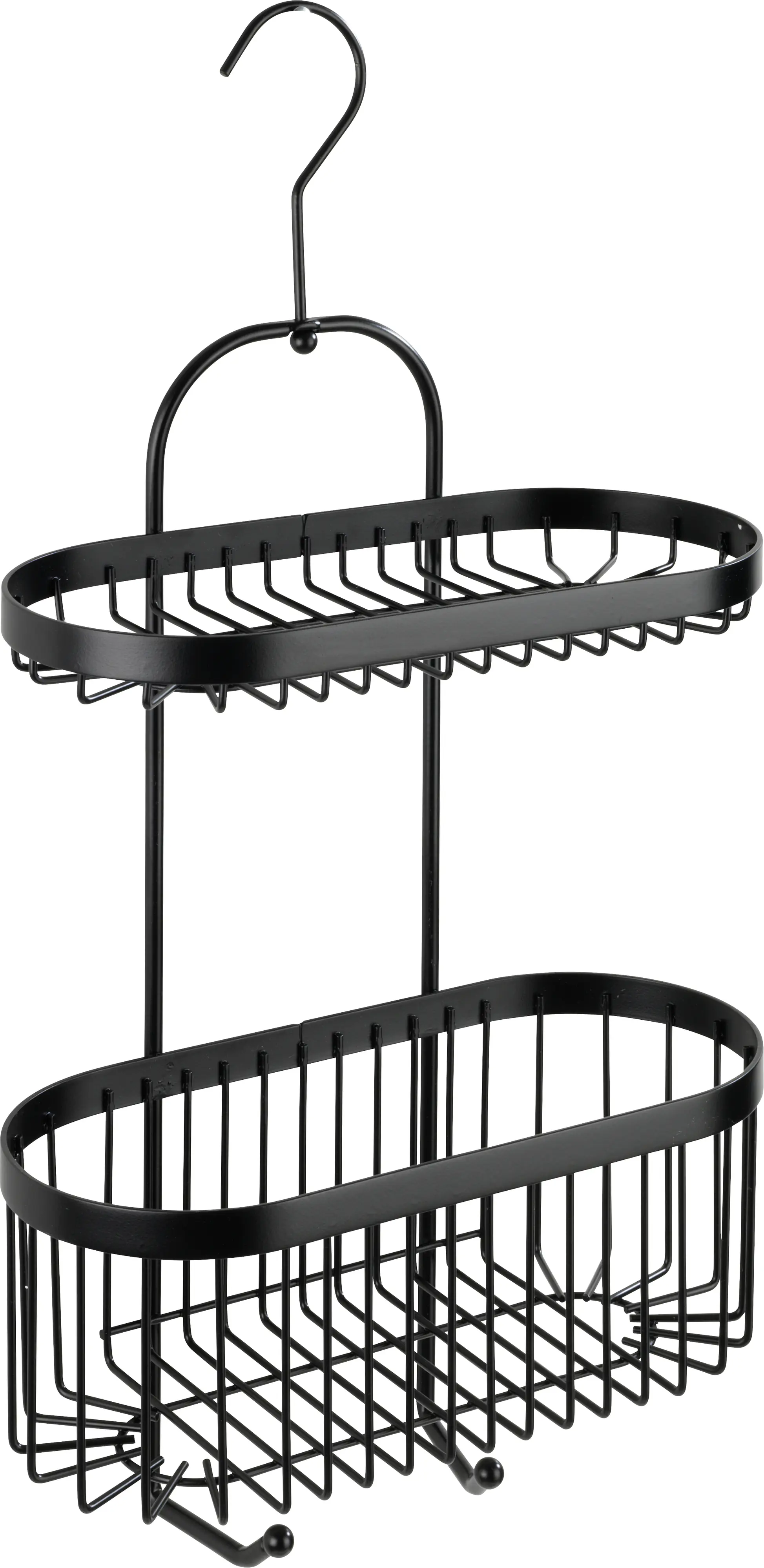 Wenko Duschkorb Bad-Caddy Classic Plus Black, 2 Ablagen und Haken