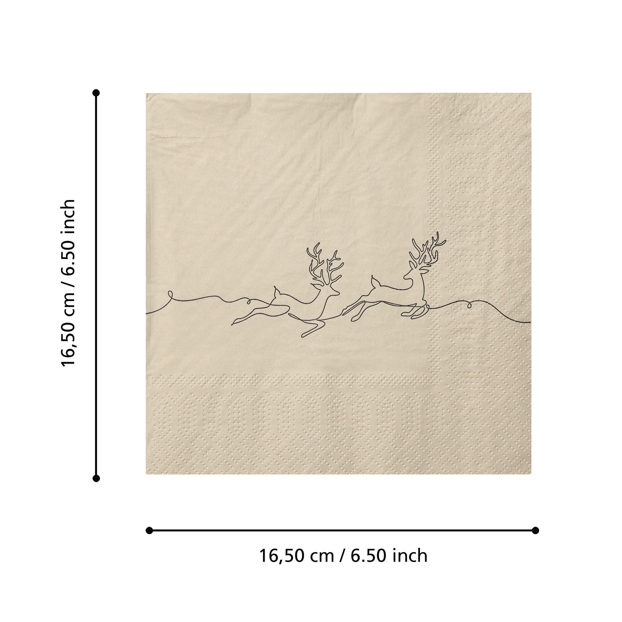 Eglo Servietten Hirsche Pasig beige 16,5 x 16,5 cm - 20er Pack