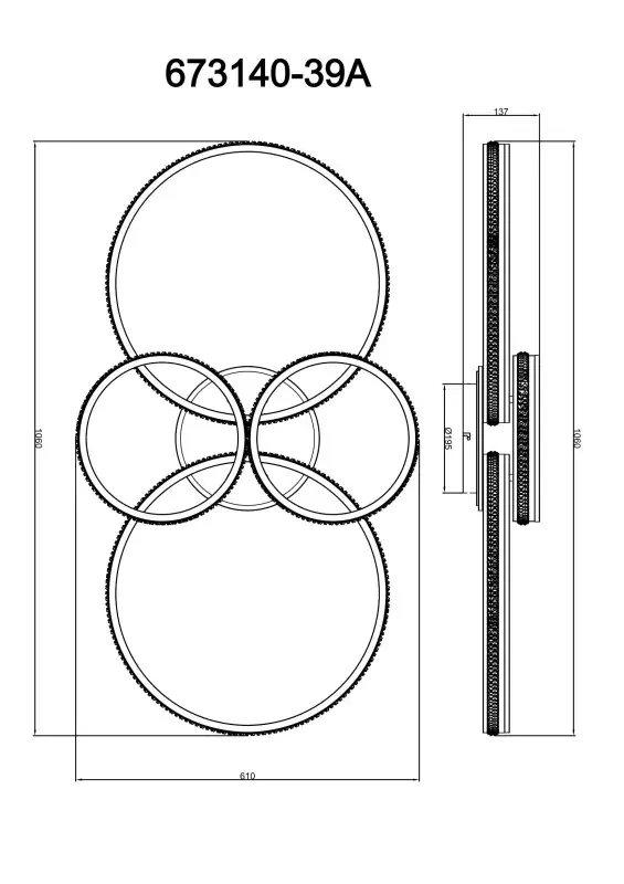 Globo Deckenleuchte Grouni 106 x 60 cm titan matt