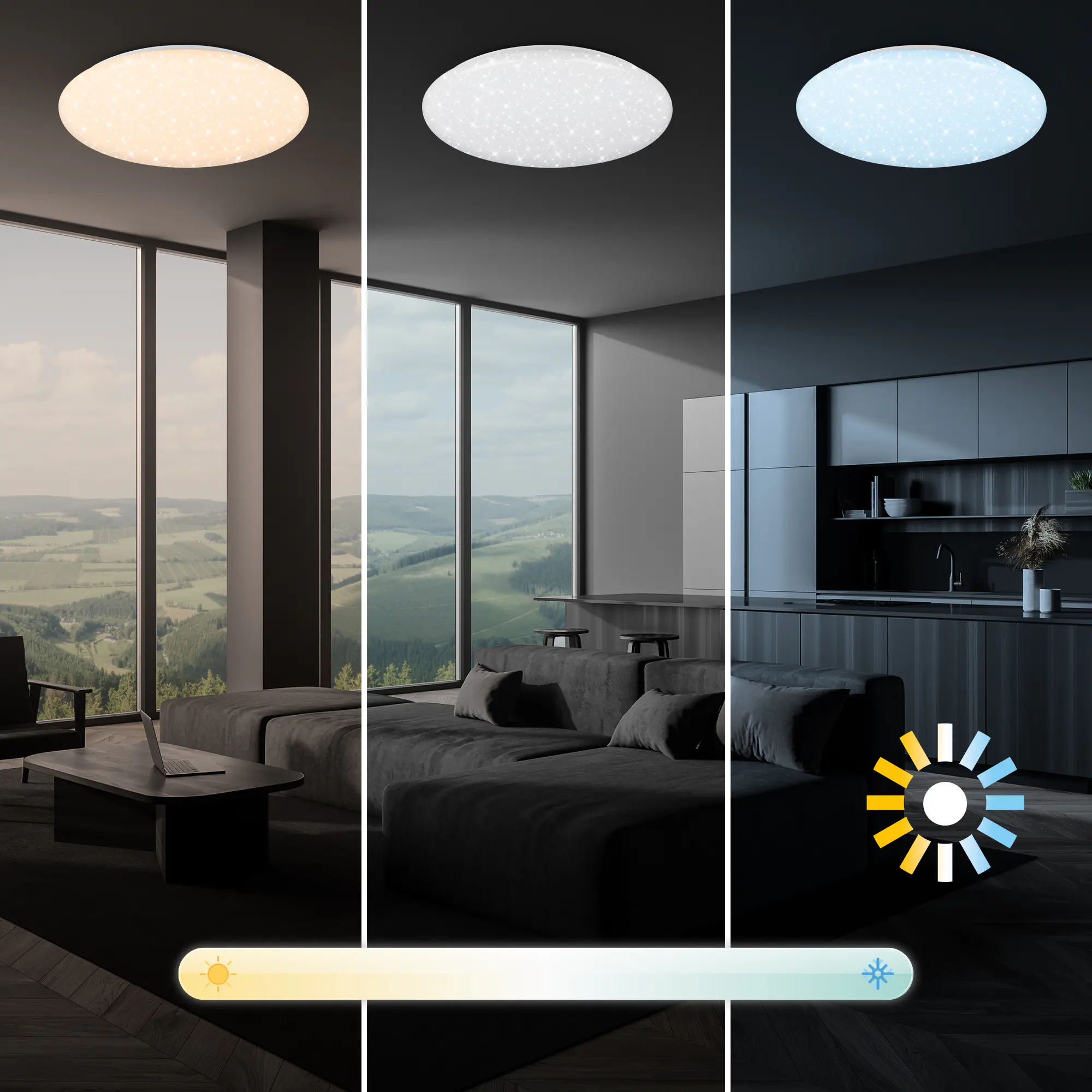 Briloner LED Deckenleuchte Verb Sternenhimmel weiß warmweiß-kaltweiß dimmbar
