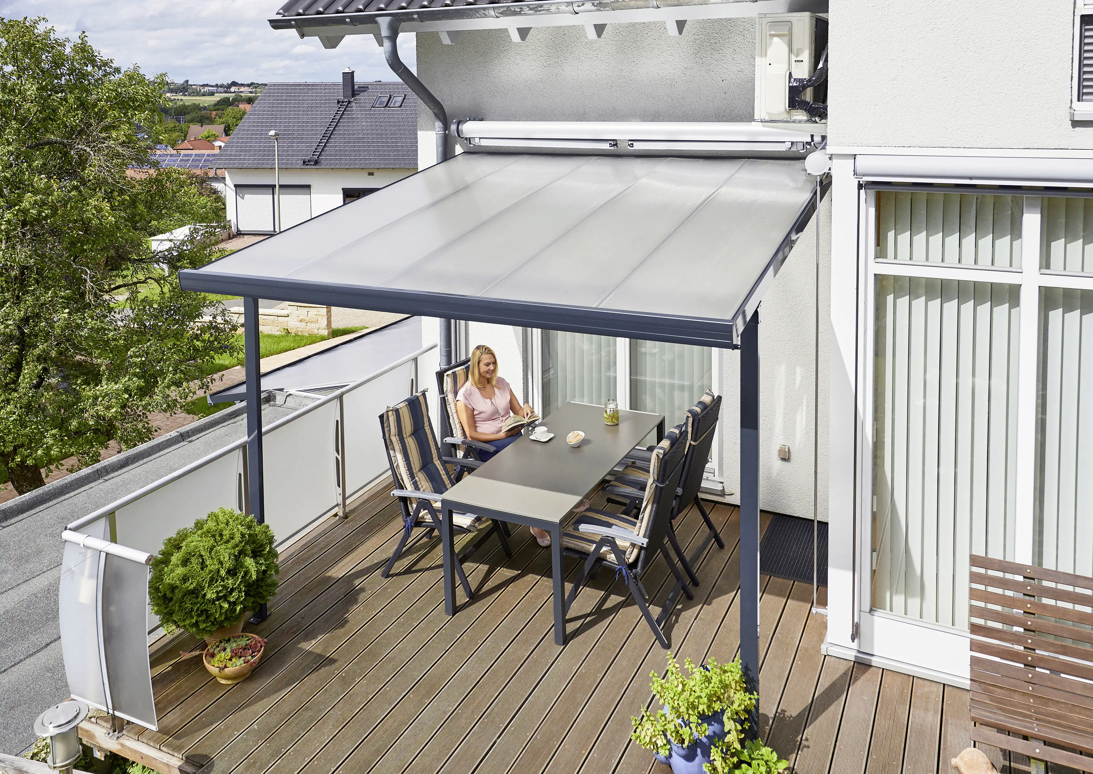 Gutta Terrassenüberdachung Basic 306x306cm anthrazit
