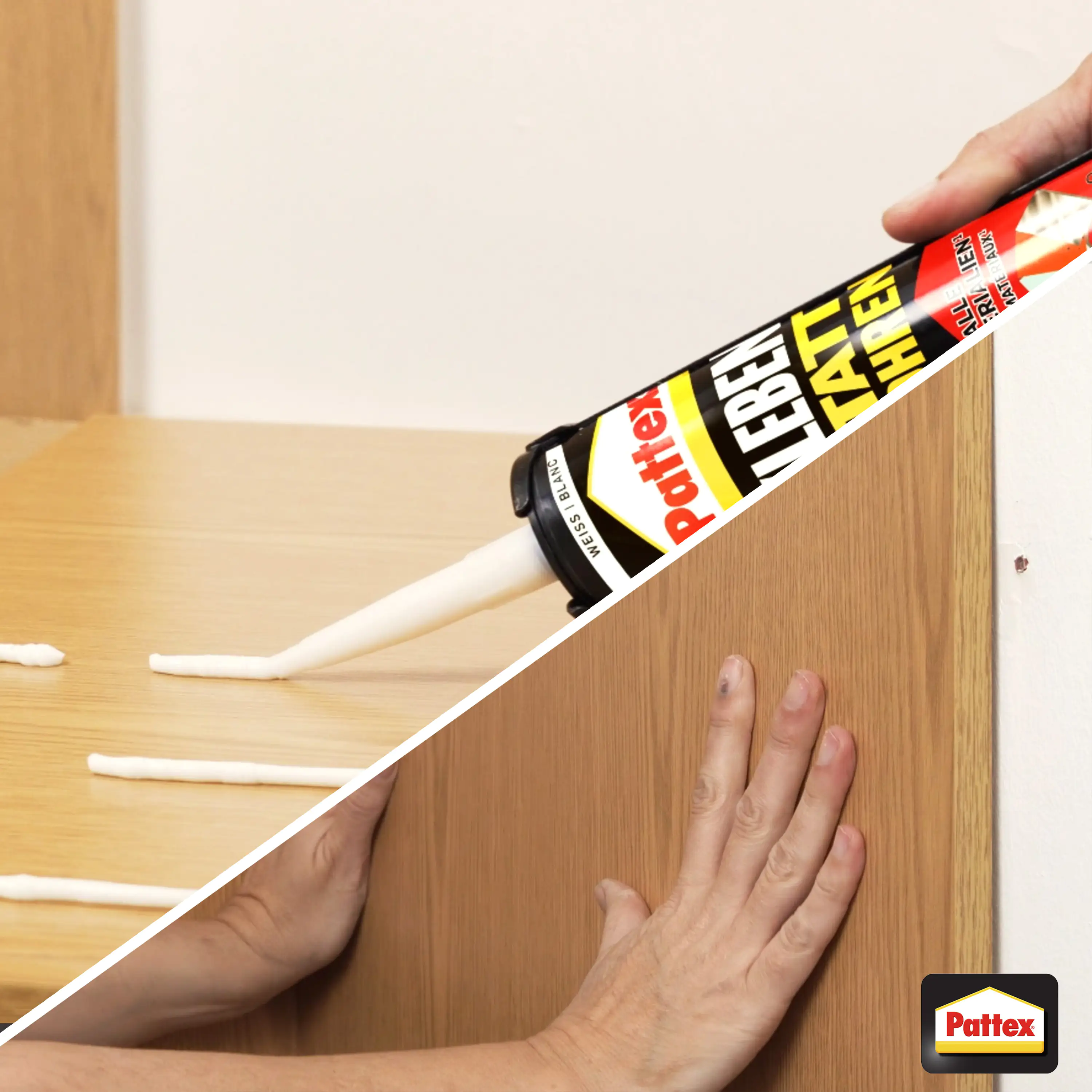 Pattex Montagekleber Kleben statt Bohren High Tack 440 g Kartusche, weiß