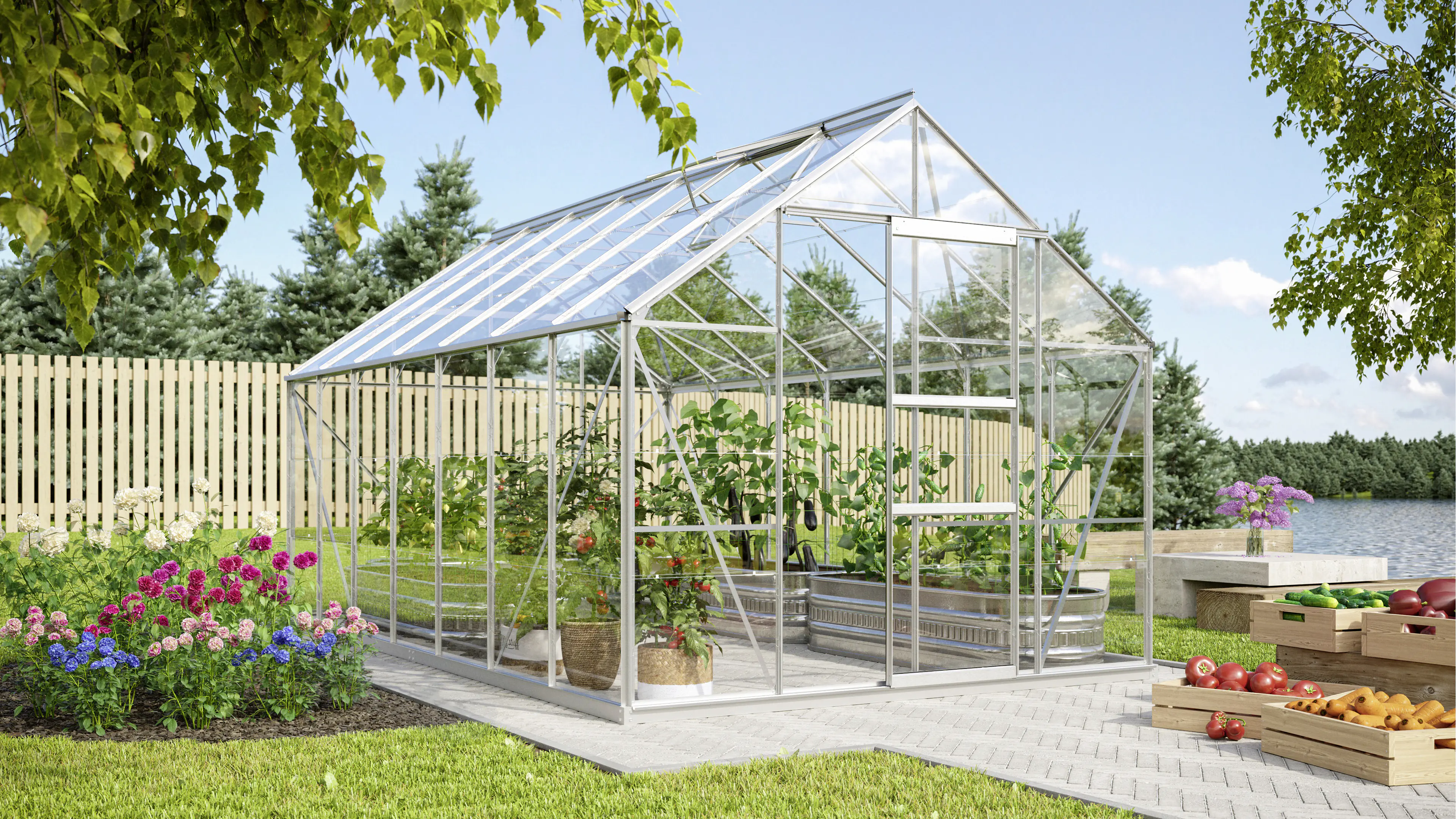 Vitavia Gewächshaus Merkur 11500 254 x 441 cm 3 mm ESG