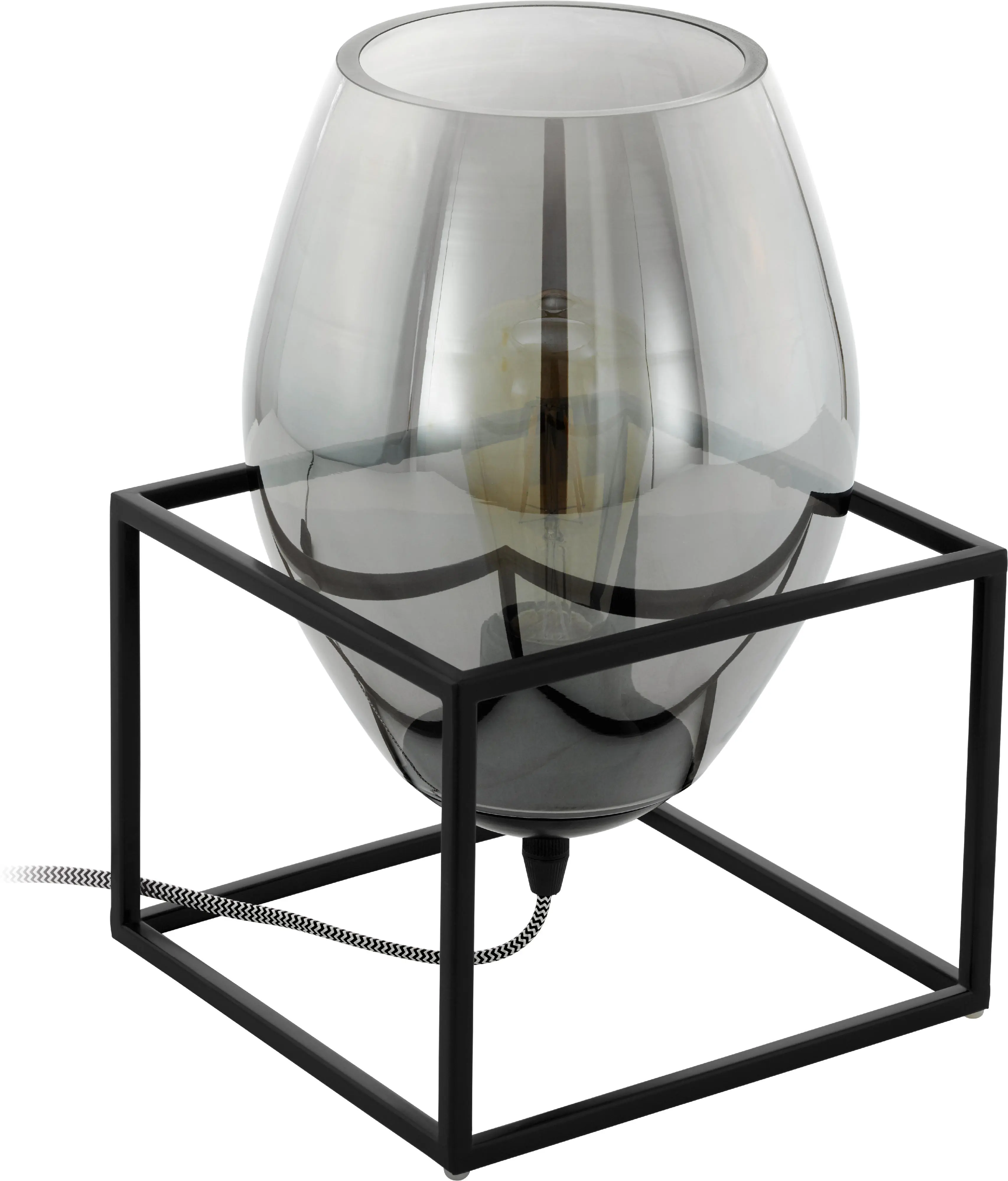 Eglo Tischleuchte Olival 1 schwarz/Rauchglas