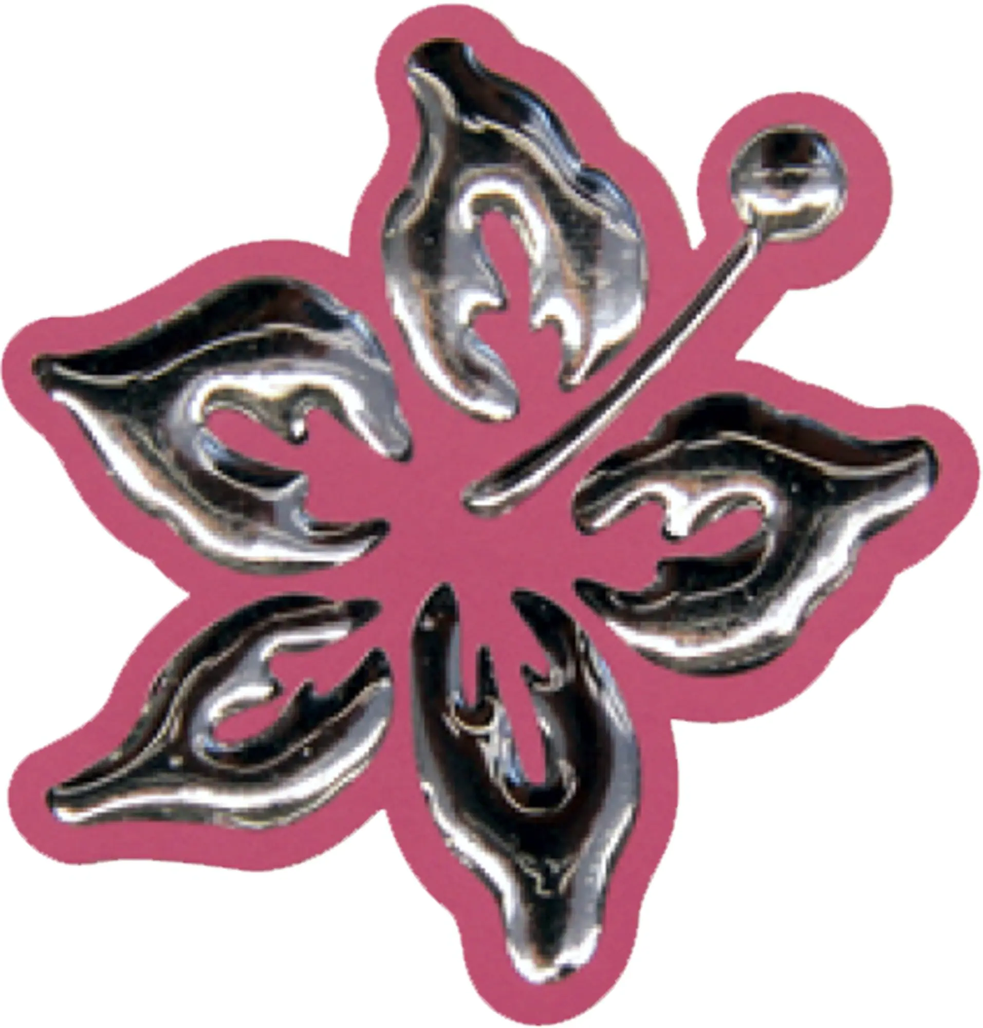 Hermann Schütz Aufkleber 3D Chrome Tattoo Hibiskusblüte