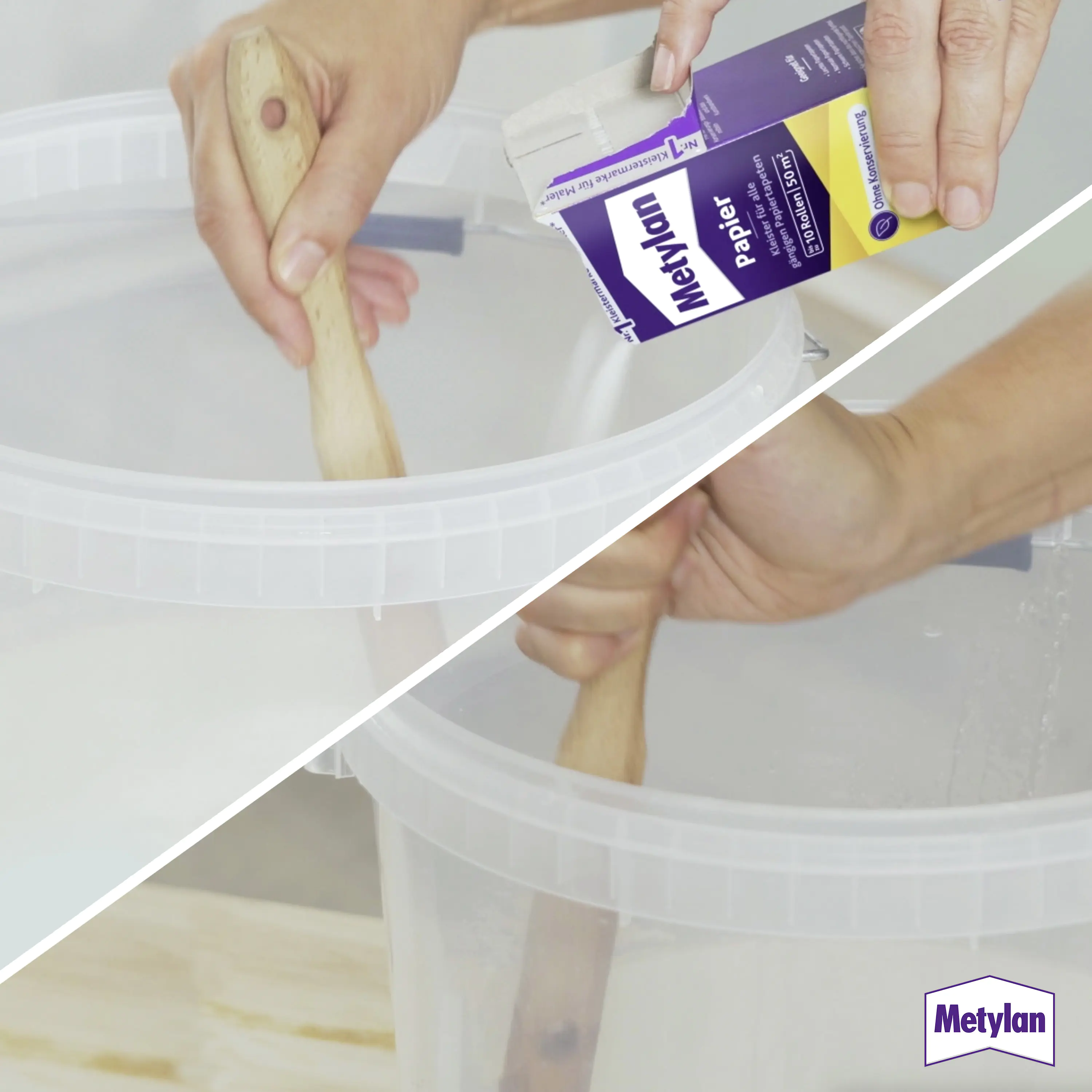Metylan Papier Tapetenkleister 125 g Paket, trocknet transparent