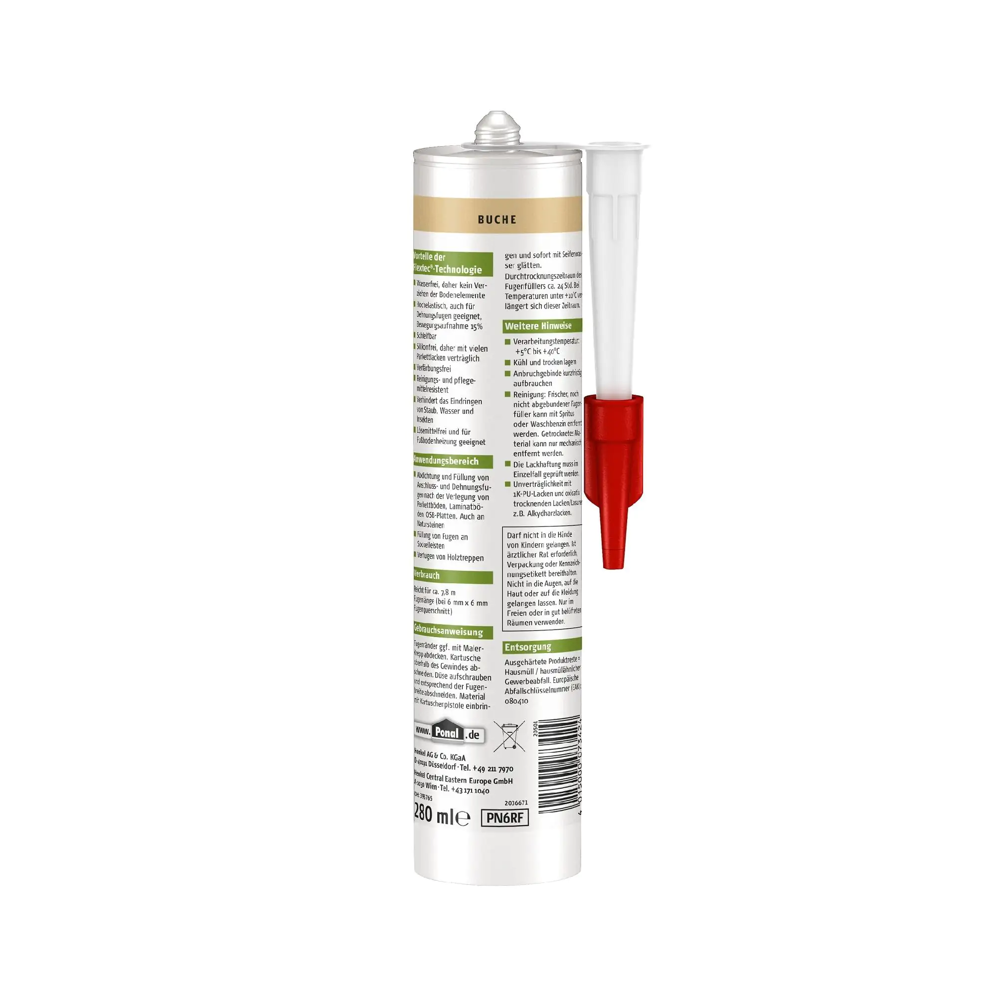 Ponal Fugenfüller Parkett & Laminat 280 ml Kartusche, Buche
