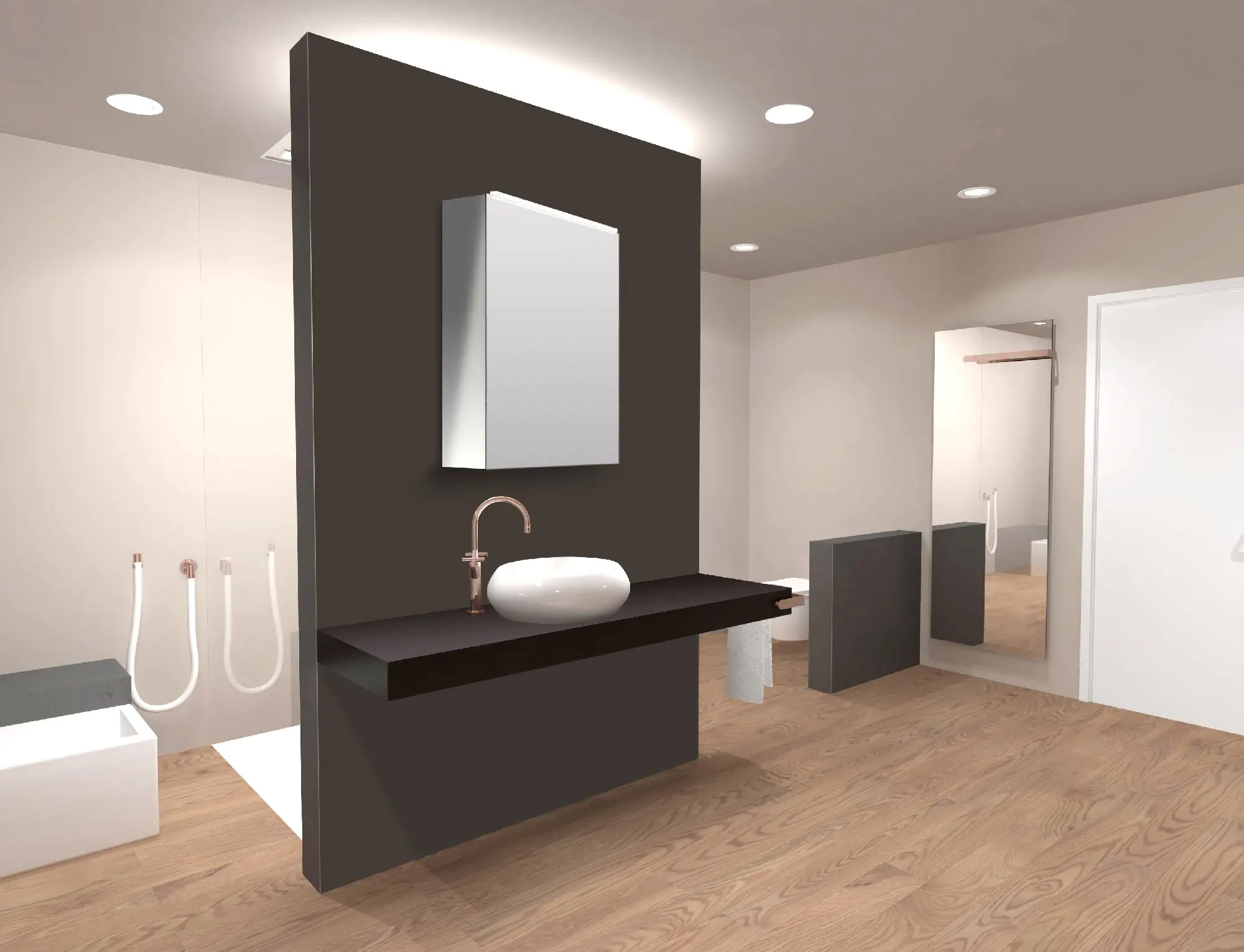 DSK Spiegelschrank Aluminio Vegas 50x60 cm, mit Steckdose