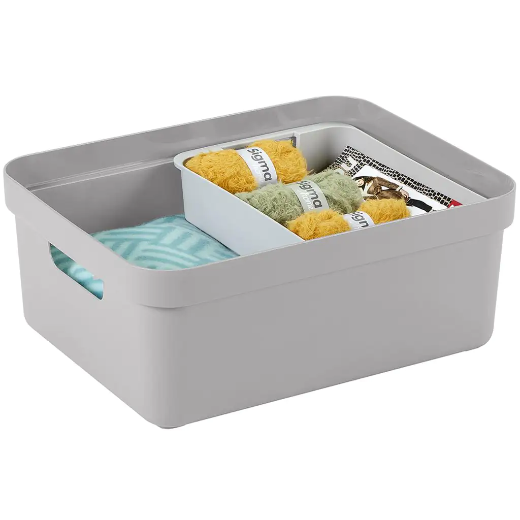 Sunware Aufbewahrungsbox Sigma Home mit Griffen 45,3 x 35,4 cm 24 L hellgrau