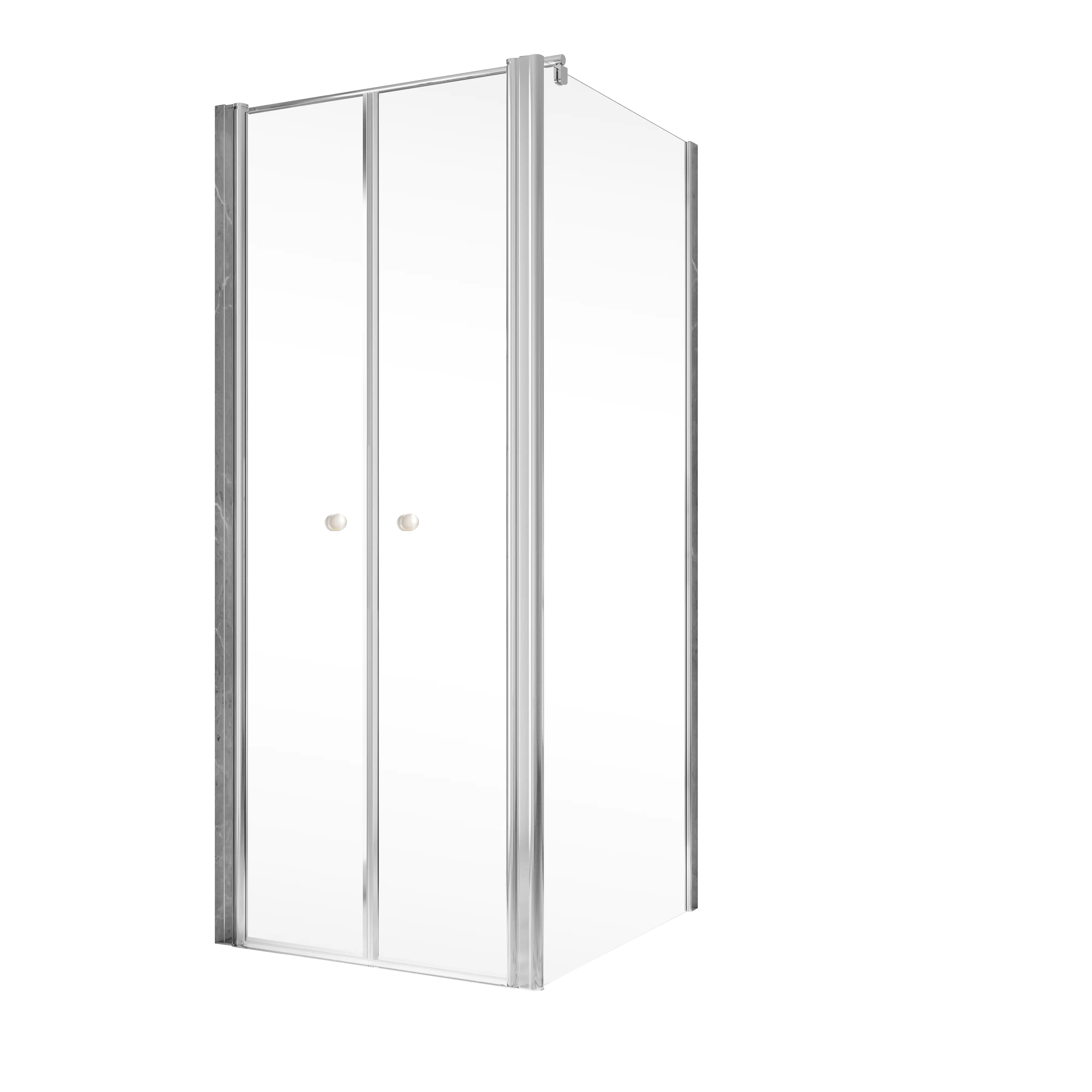 Schulte Pendeltür und Seitenwand rechts 80 x 80 x 200 cm Garant 2.0 Chromoptik Türanschlag links