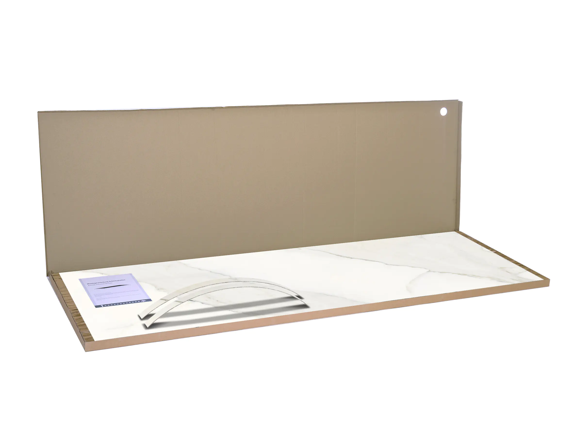 Kronoflooring Arbeitsplatte Calacatta Olympus 186 x 63,5 x 3,8 cm weiß