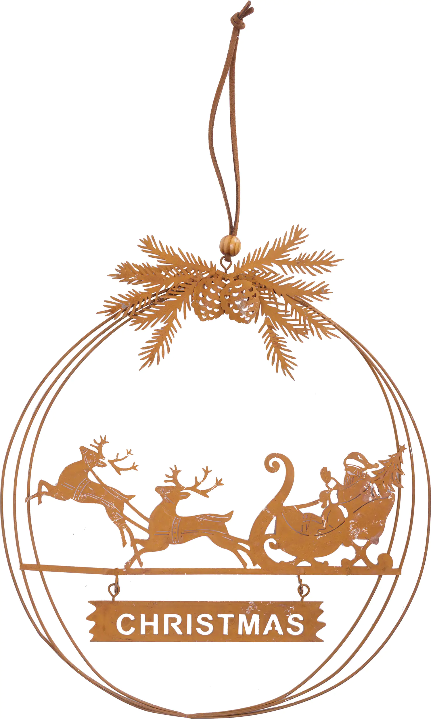 TrendLine Weihnachtsanhänger Metall Christmas Ø 24 cm rost