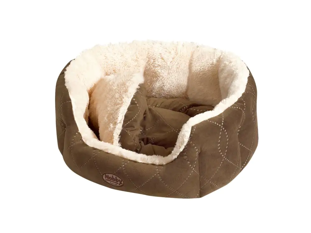 Nobby Hundebett & Katzenbett Ceno oval 55 x 50 x 21 cm beige-braun