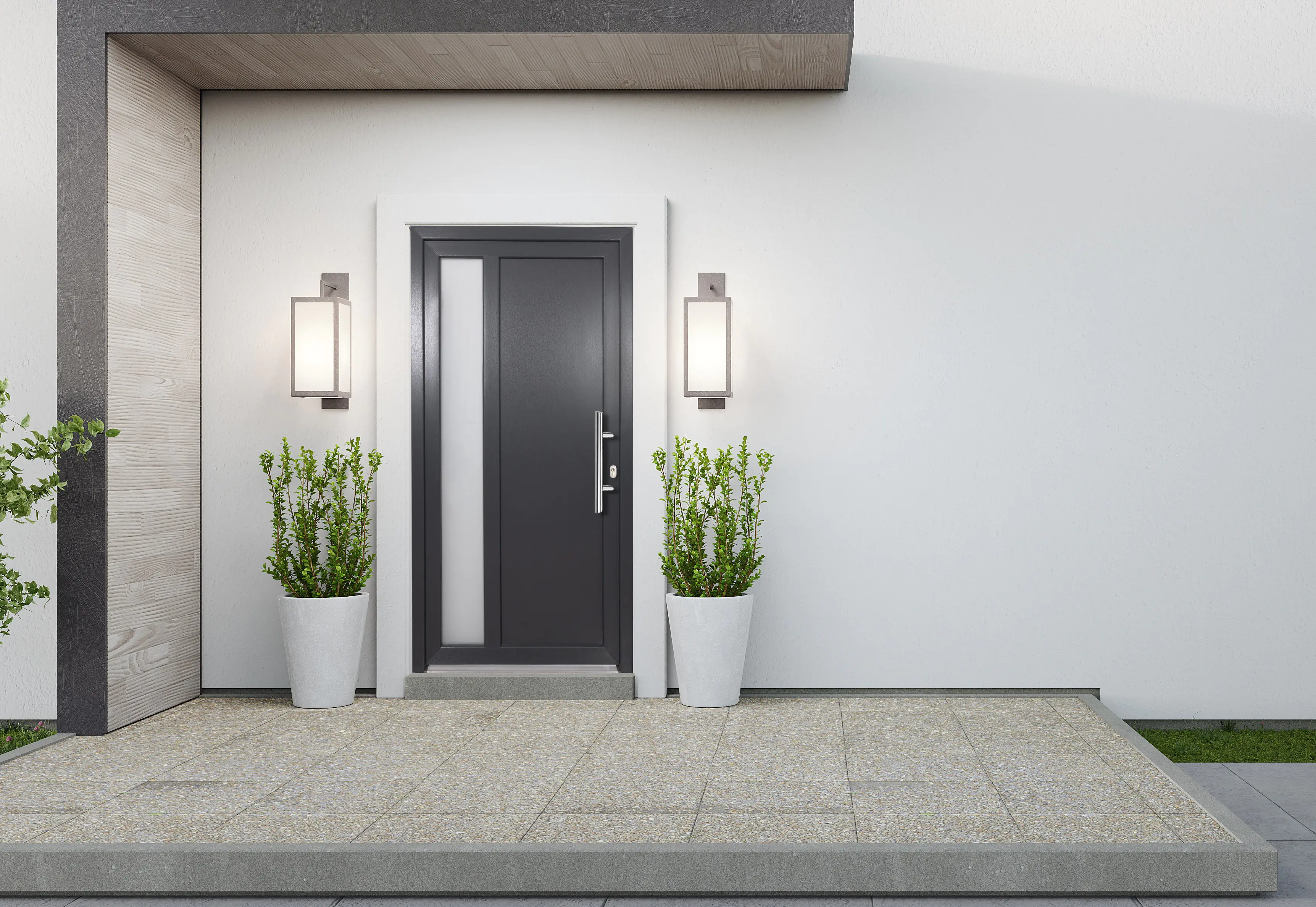 Panto Haustür Modell K 011 DIN rechts anthrazit 110 x 210 cm