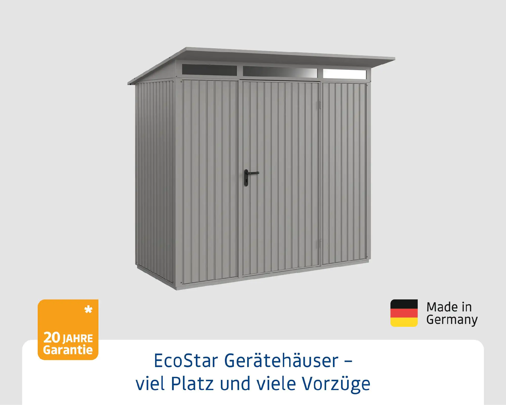 EcoStar Gerätehaus Trend-P Typ 1 247,9 x 153 x 228,6 cm graualuminium