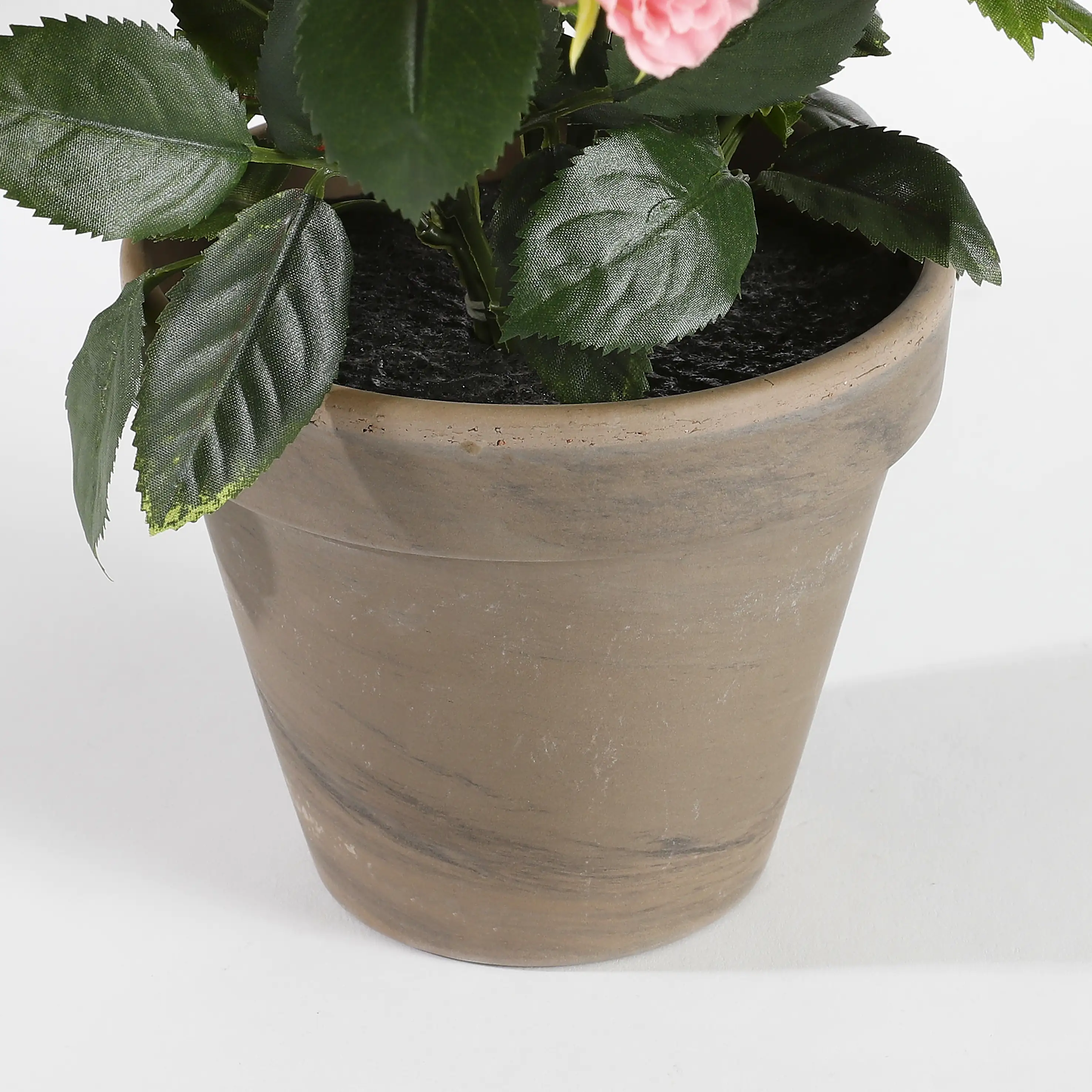 Mica künstlicher Rosenstrauch rosa im Blumentopf 33 x 25 cm