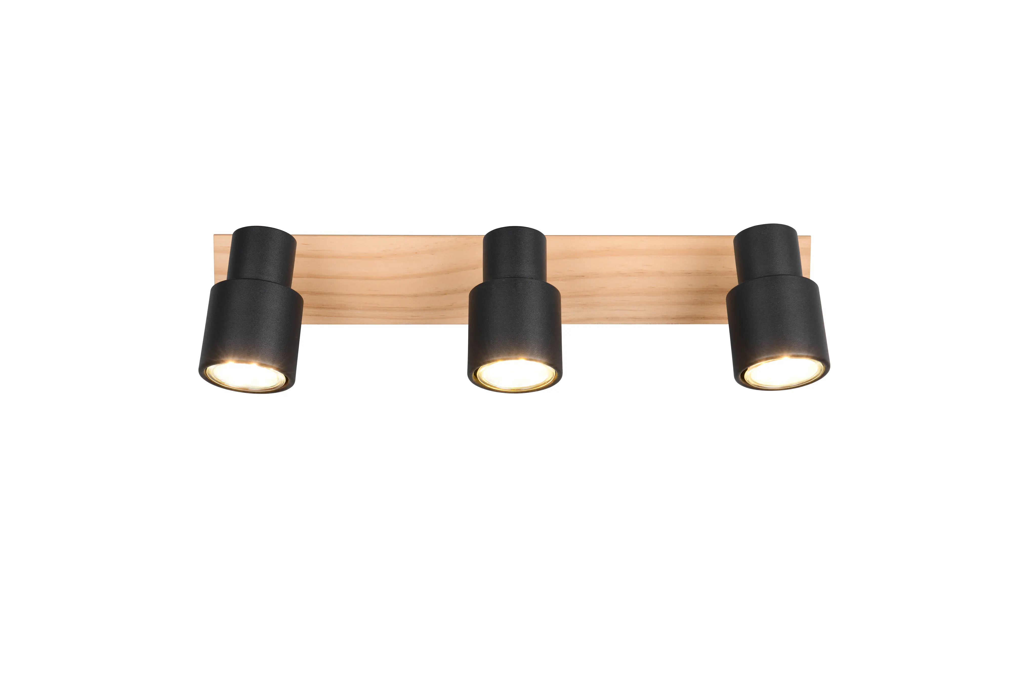 Trio LED-Deckenlampe 3er Spot Pierre 15 x 46 cm schwarz matt/natur