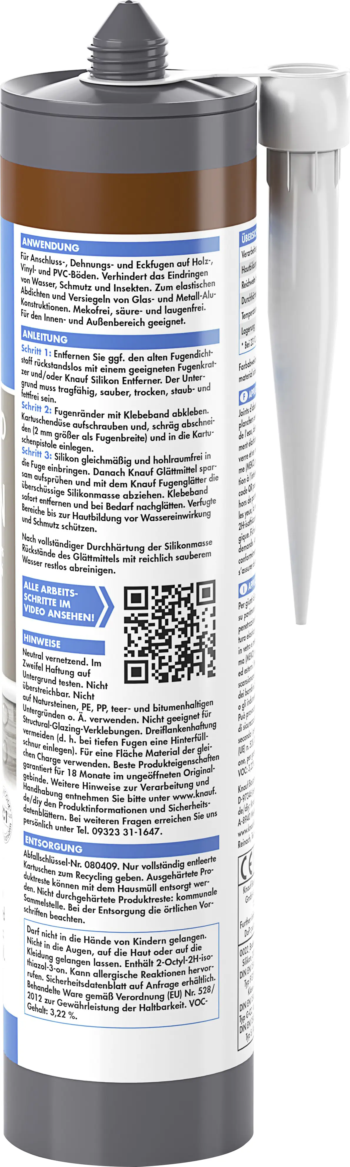 Knauf Boden- & Fenster Silikon 300 ml eiche dunkel