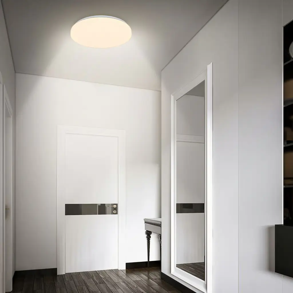 Briloner LED-Deckenleuchte Walk mit Bewegungsmelder Ø 27 x 6,5 cm warmweiß weiß