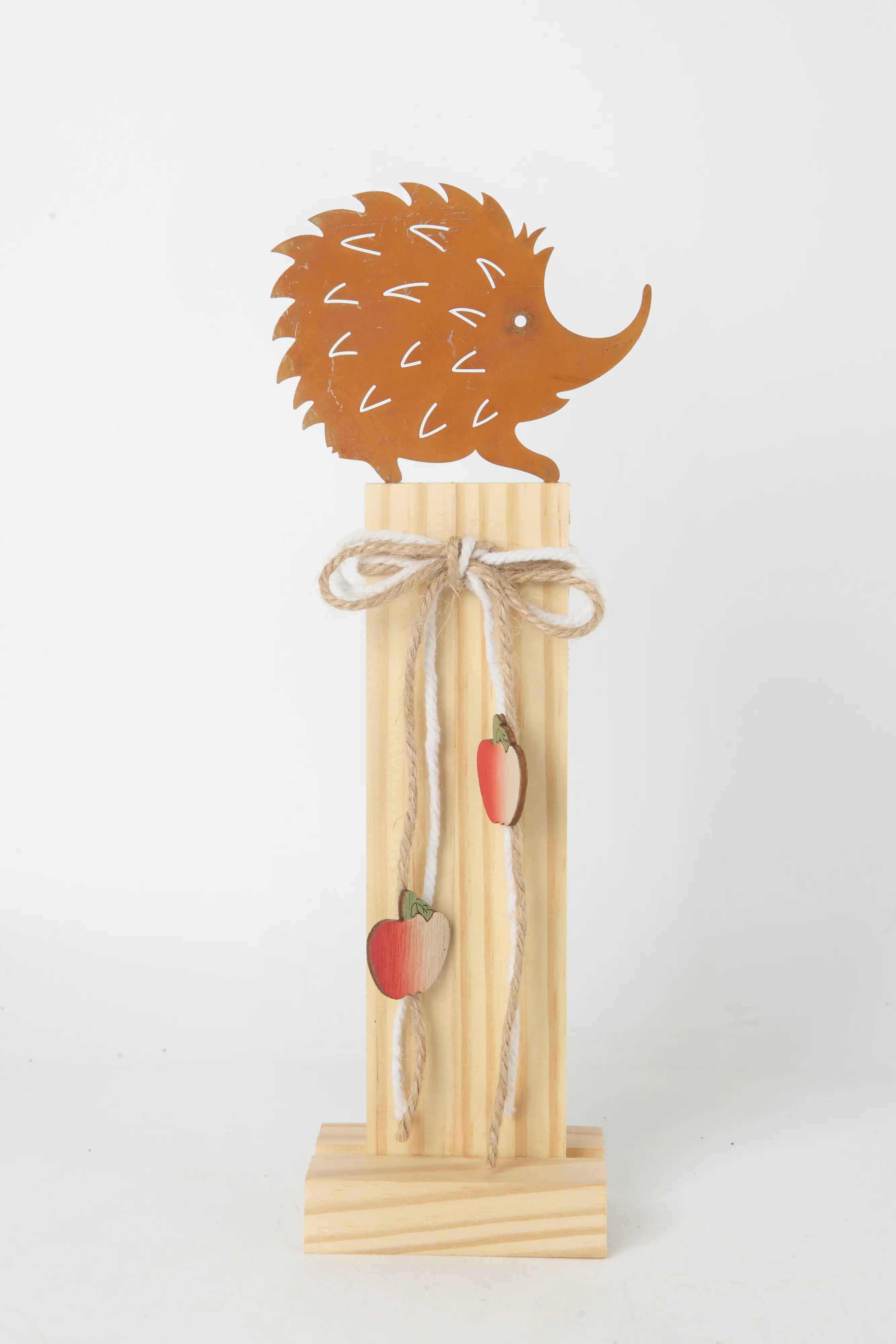 TrendLine Deko Aufsteller Igel Metall/Holz 10 x 5 x 28 cm natur