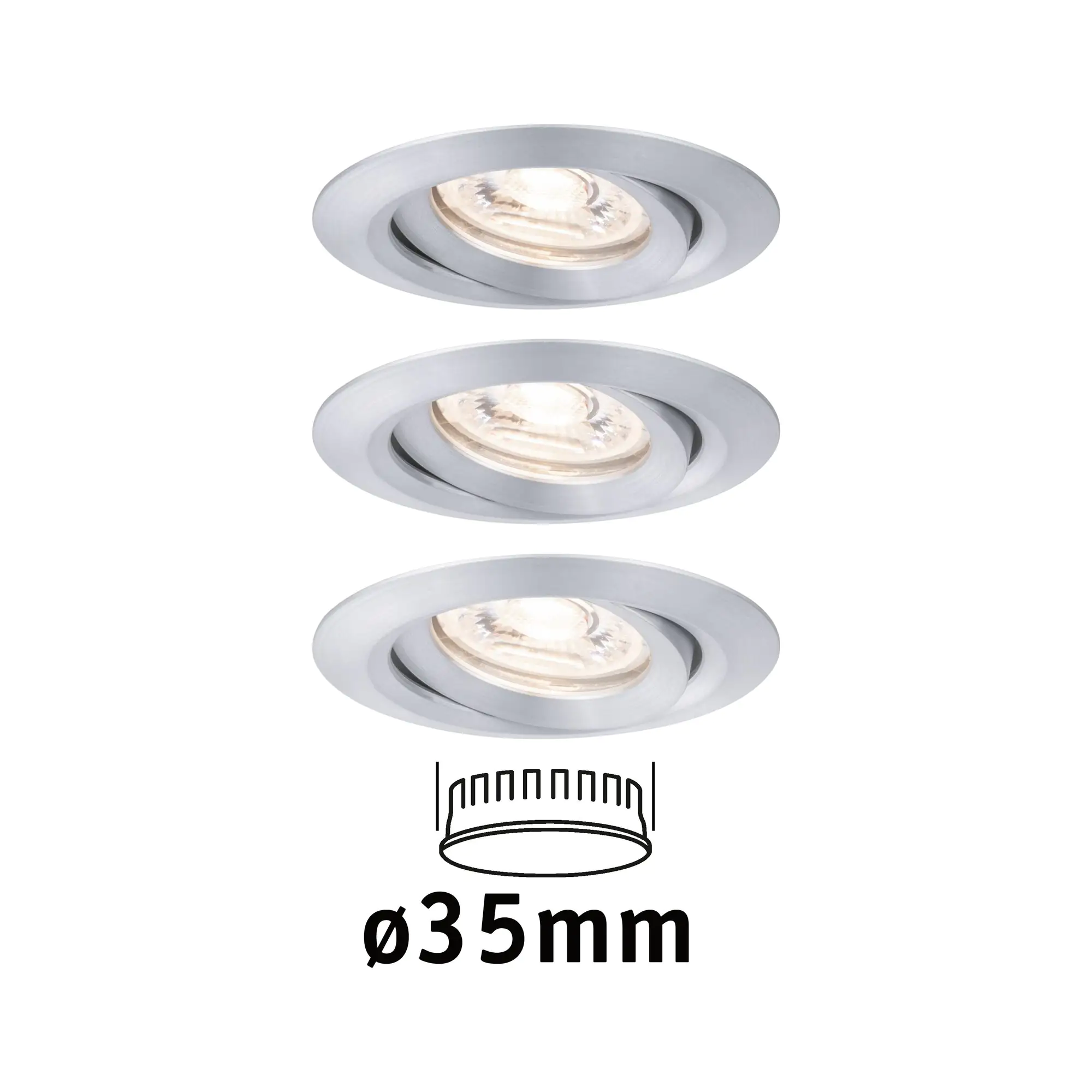Paulmann Einbauleuchte Nova mini Coin Alu gedreht schwenkbar 3er set