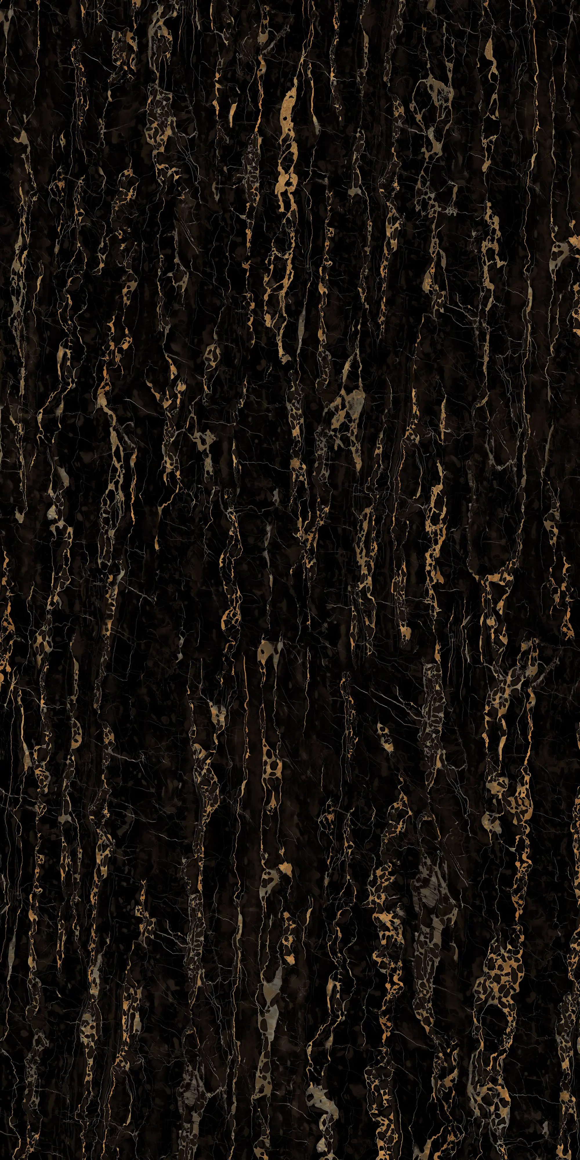 Bodenfliese Feinsteinzeug Travertin Gold 120 x 240 cm schwarz