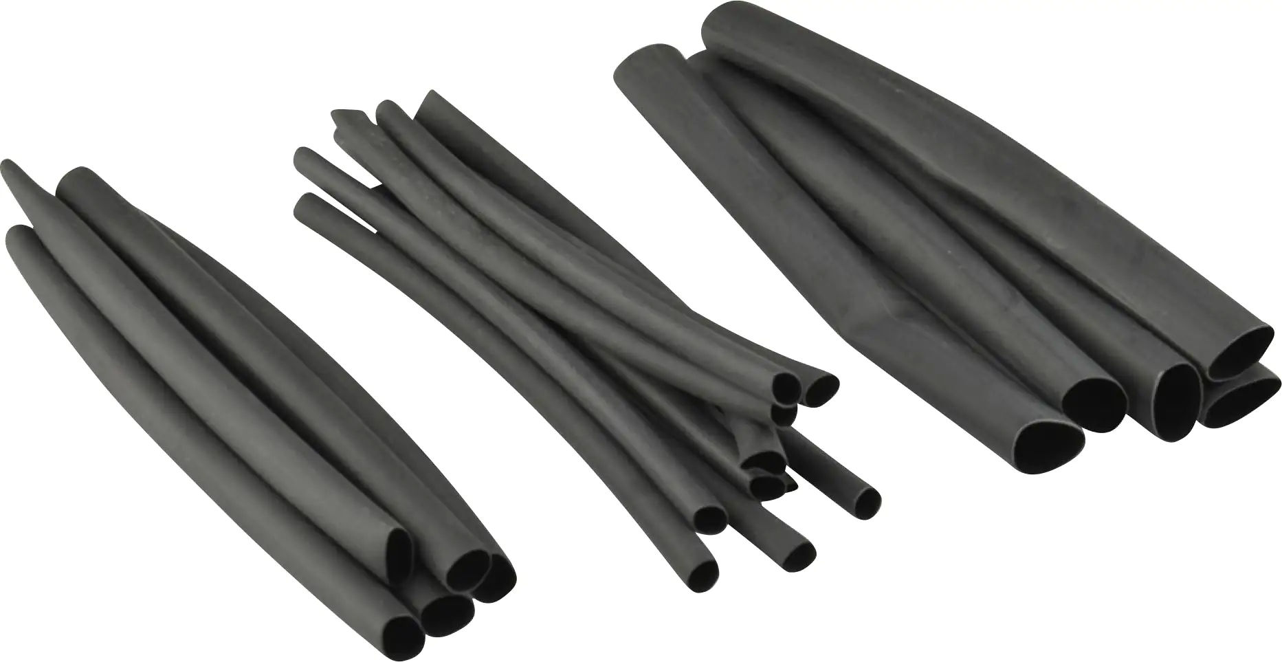 Schrumpfschlauch Set 20-teilig 2,5 - 7 mm, schwarz, in 4 Größen je 100 mm