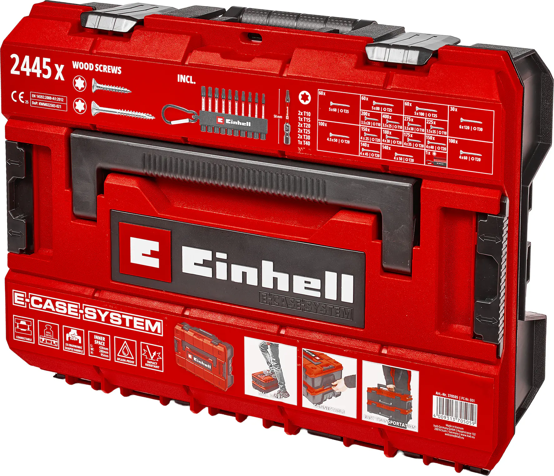 Einhell Schraubenset mit Bits in E-Case-Koffer 2.445-teilig