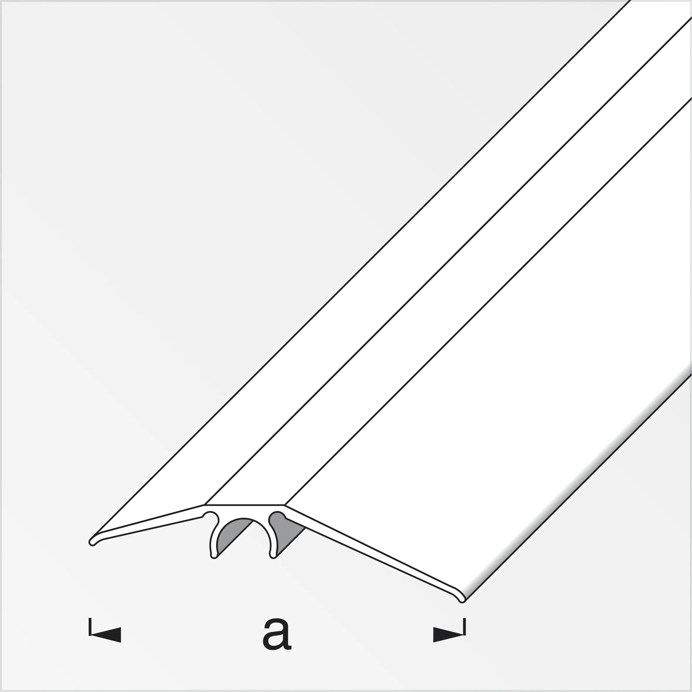 alfer Niveauausgleichs-Profil 2 m, 56 mm Alu eloxiert Edelstahl Optik