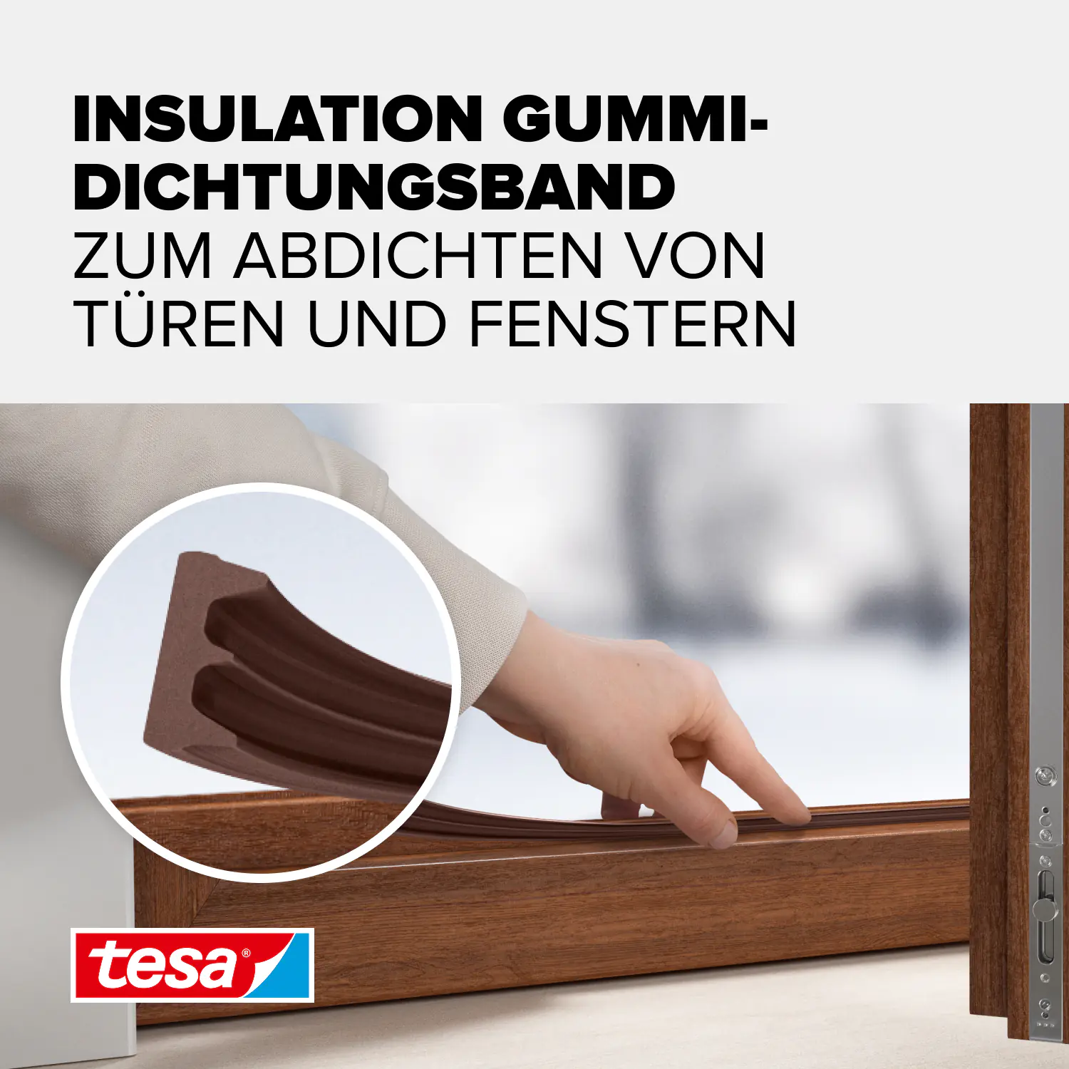 tesa Gummidichtung E-Profil Classic 10 m braun