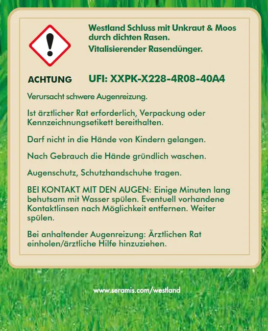 Westland Schluss mit Unkraut & Moos Dünger 150 für m² 5,25 kg