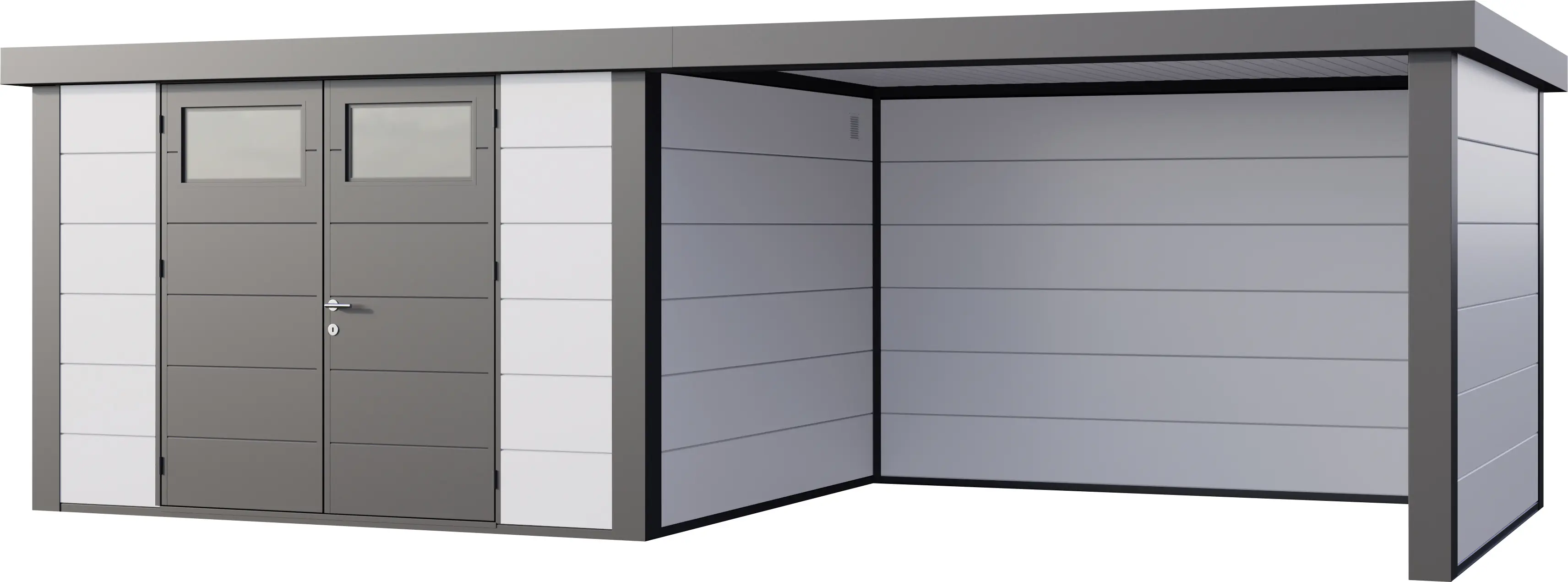 Telluria Gerätehaus Classico Lounge XL 3330 rechts weiß 792 x 298 cm