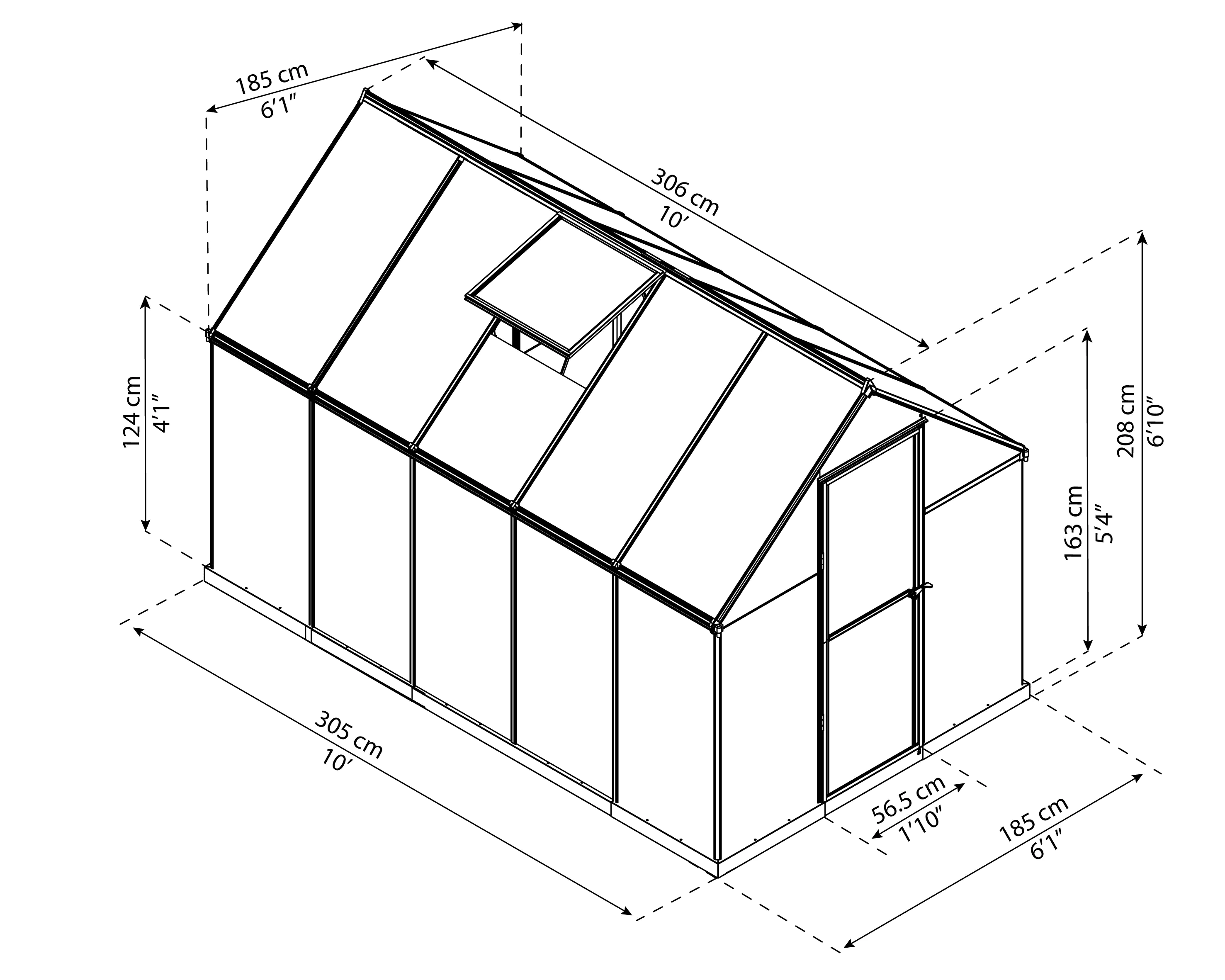 TrendLine Gewächshaus Mythos III 6x10 306 x 185 x 208 cm