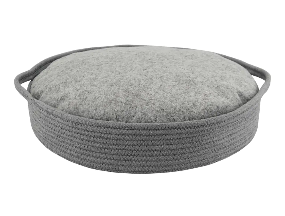Nobby Korb mit Kissen Nola rund L 45 x B 10cm grau