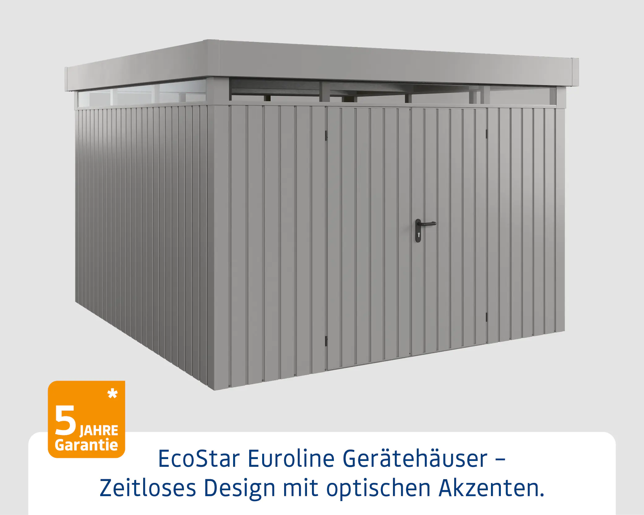 EcoStar Metallgerätehaus Euroline EFD14 LB graualuminium 310 x 310 cm 2-flg.