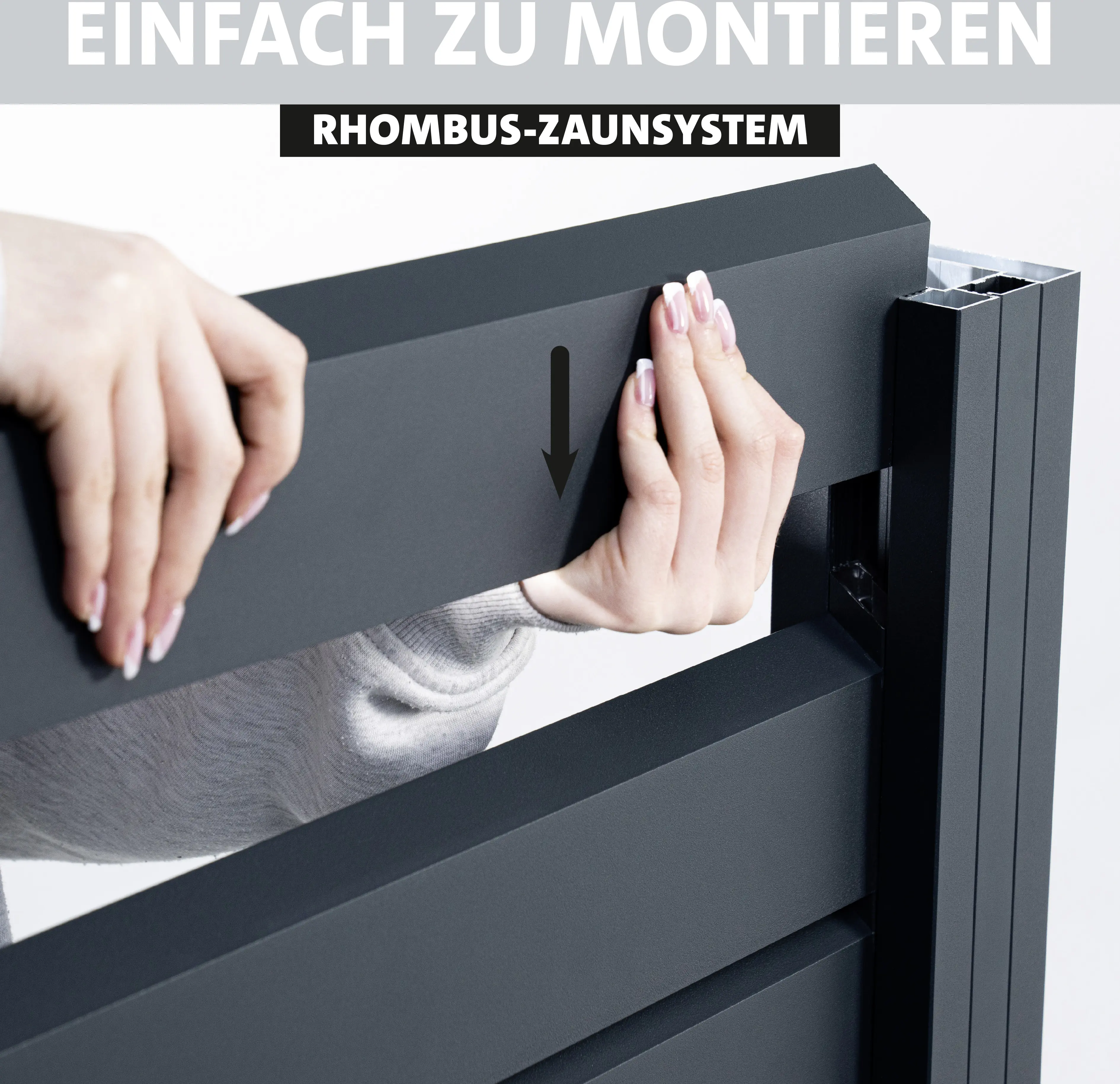 Ambiente Alu-Zaun Grundset Rhombus MINI 187 x 124,2 cm anthrazit
