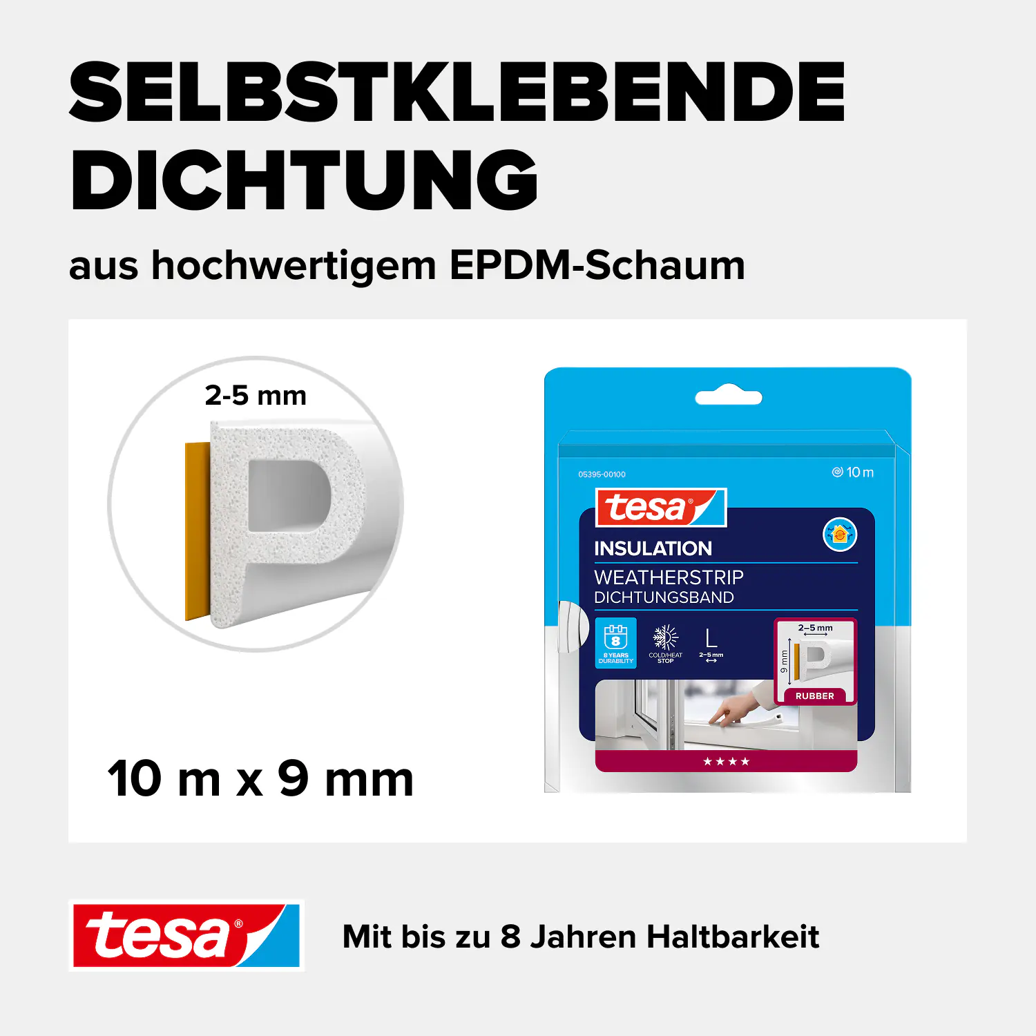 tesa Insulation P-Profil Classic 10 m, weiß