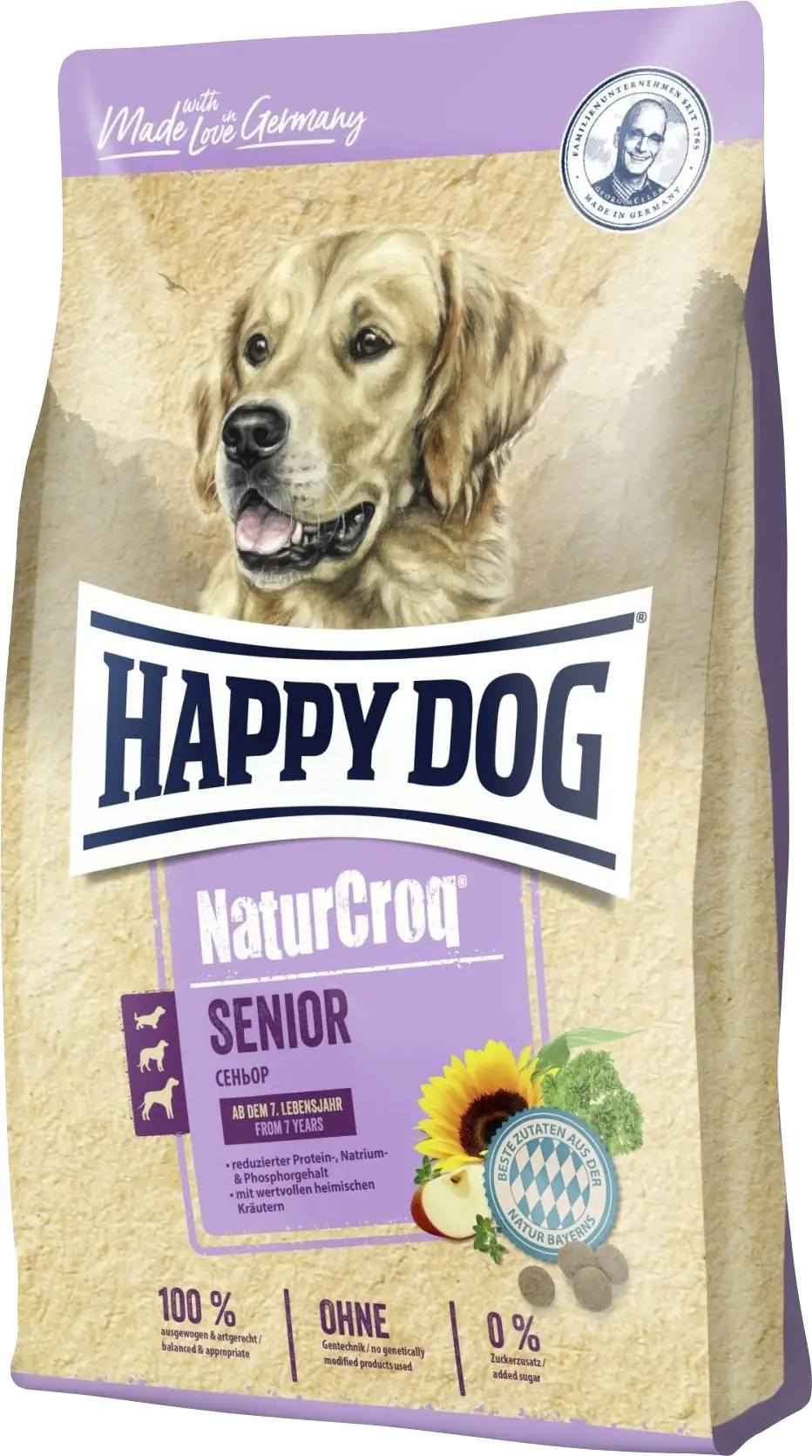 Happy Dog Premium NaturCroq Hundetrockenfutter Senior 15 kg Geflügel