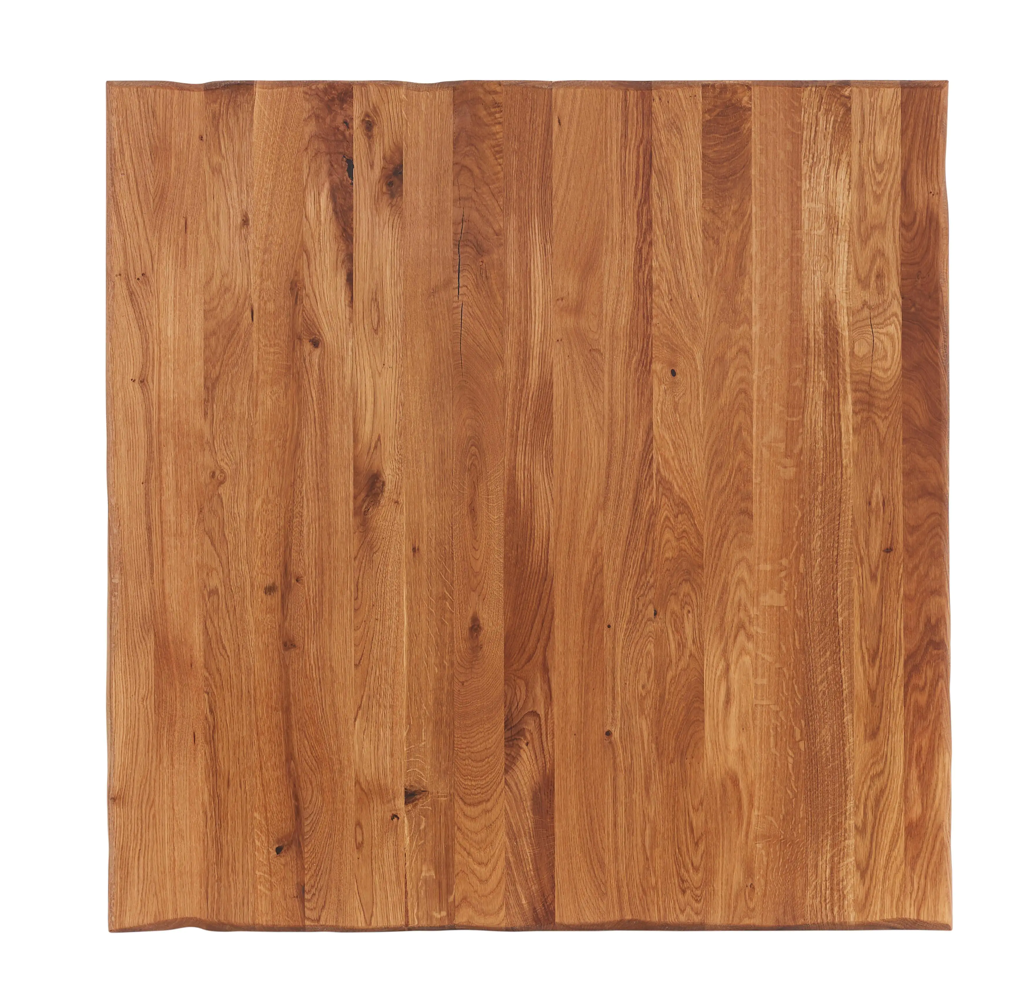 Tischplatte Eiche massiv 90 x 90 cm 38 mm mit natürlicher Kante