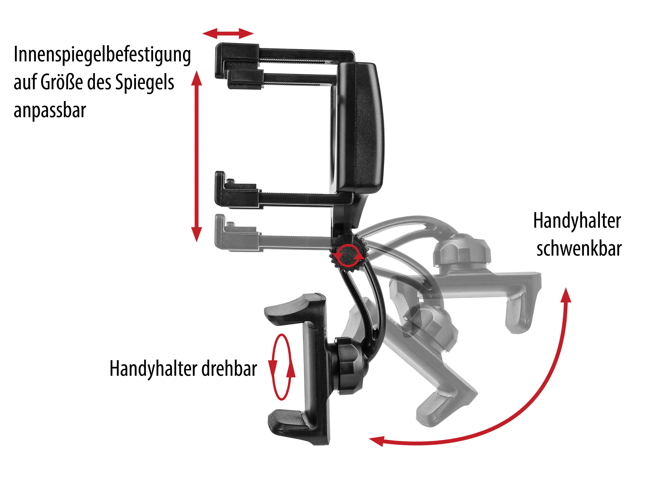 EUFAB KFZ-Smartphonehalterung für den Innenspiegel