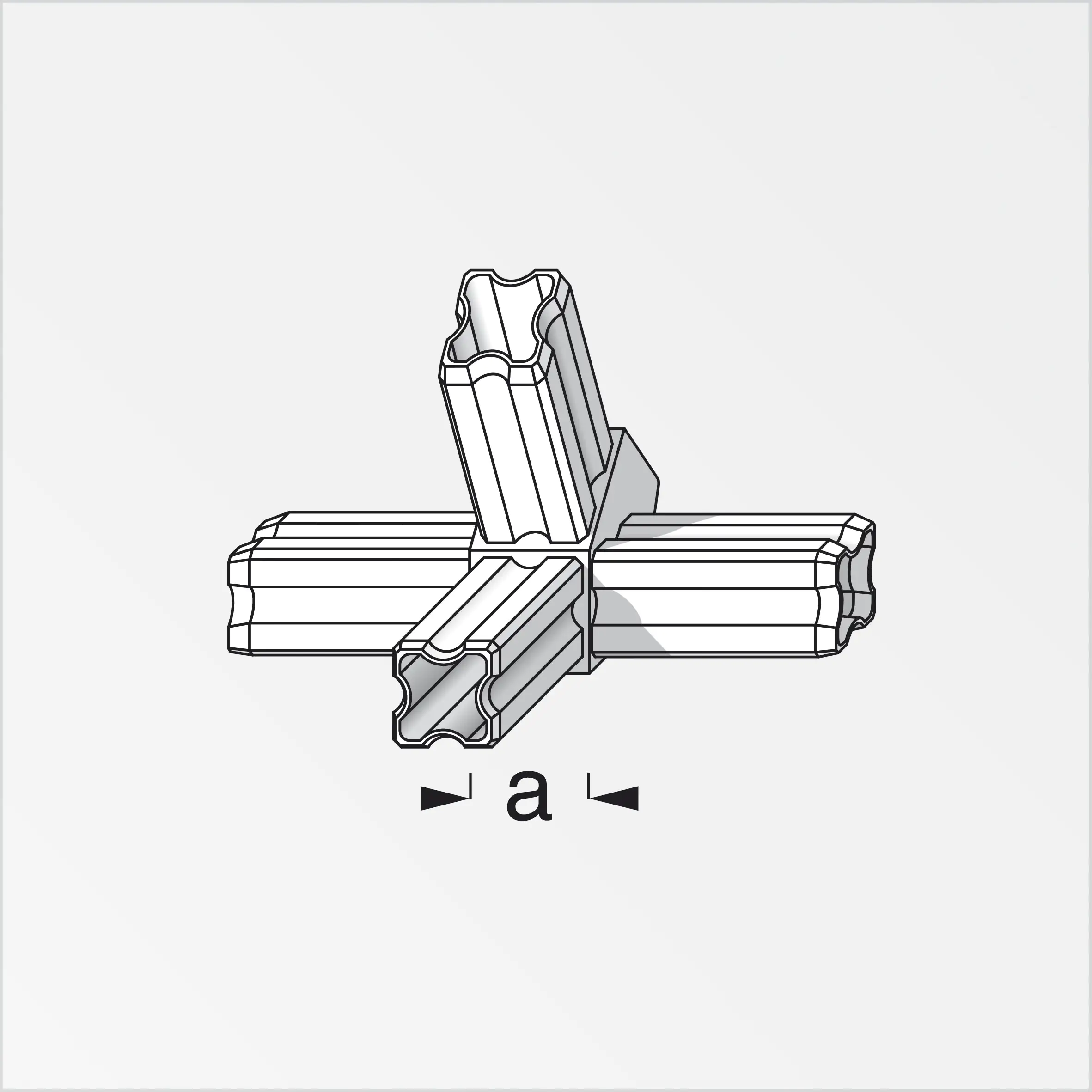 alfer Knoten-Verbinder 45º, 4 Zapfen 23.5 mm Kunststoff glatt weiss