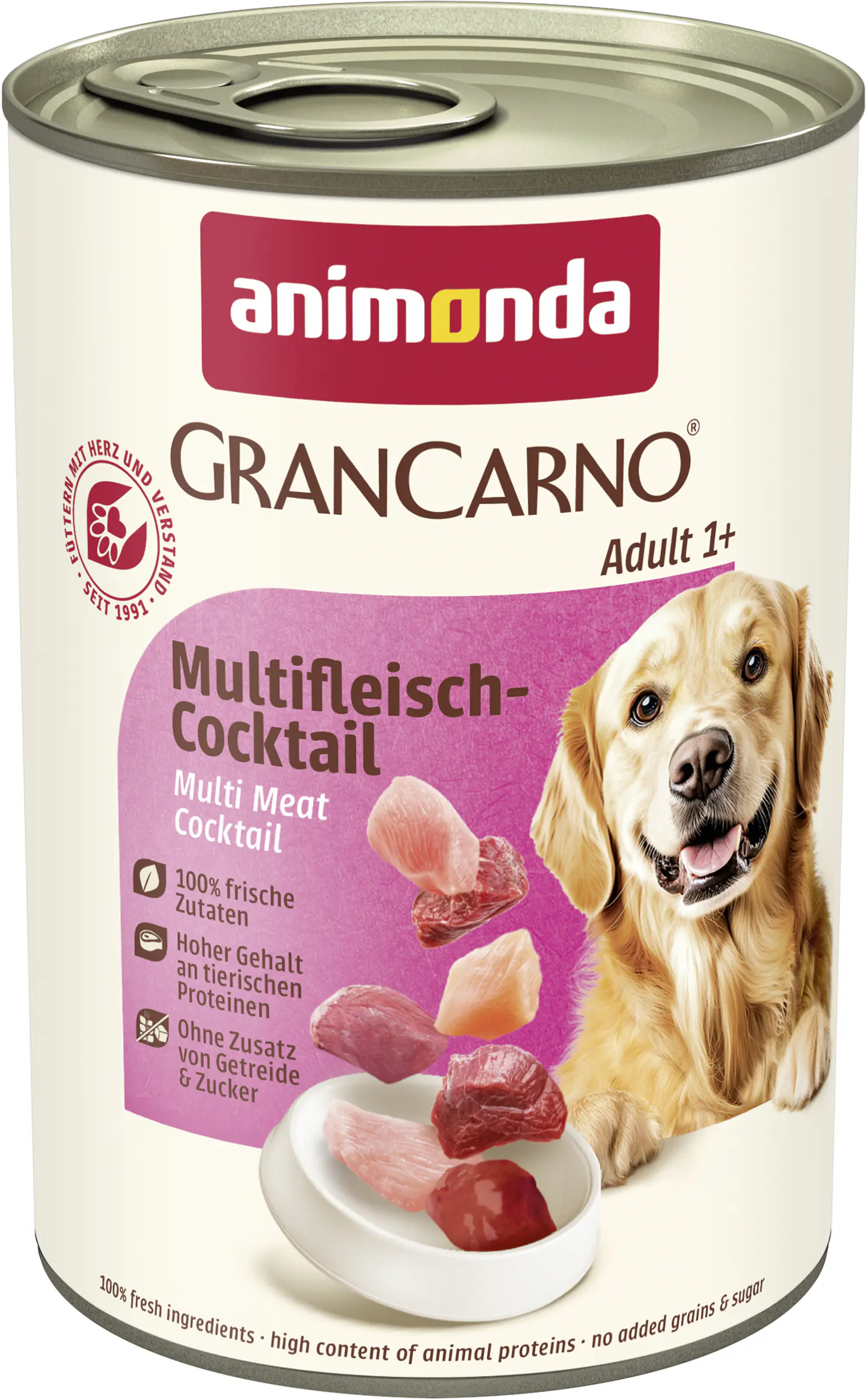Animonda GranCarno Hundenassfutter Adult getreidefrei 400 g Mulitfleisch-Cocktail