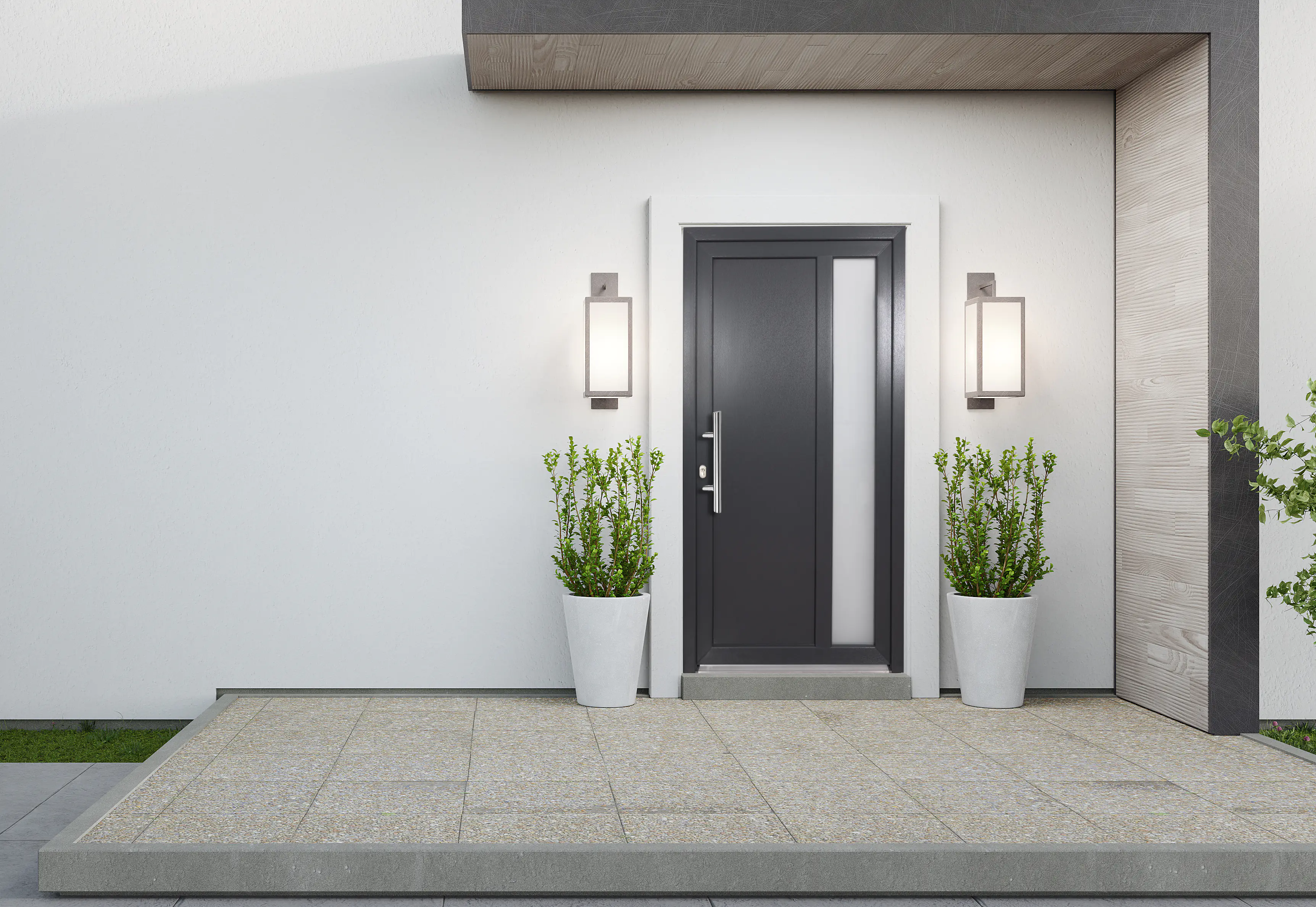 Panto Haustür Modell K 011 DIN links anthrazit 110 x 210 cm 