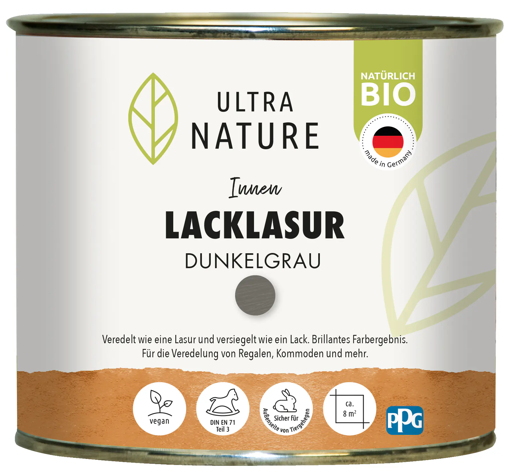 Ultra Nature Lacklasur 375 ml dunkelgrau